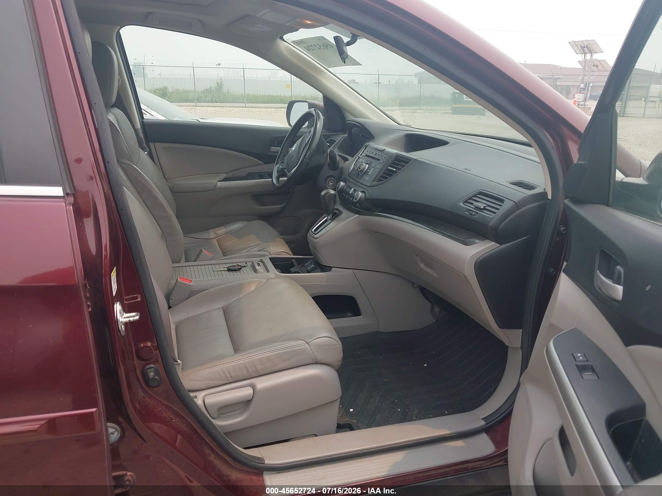 2013 Honda Cr-v Ex-l Maroon vin: 5J6RM4H71DL057102