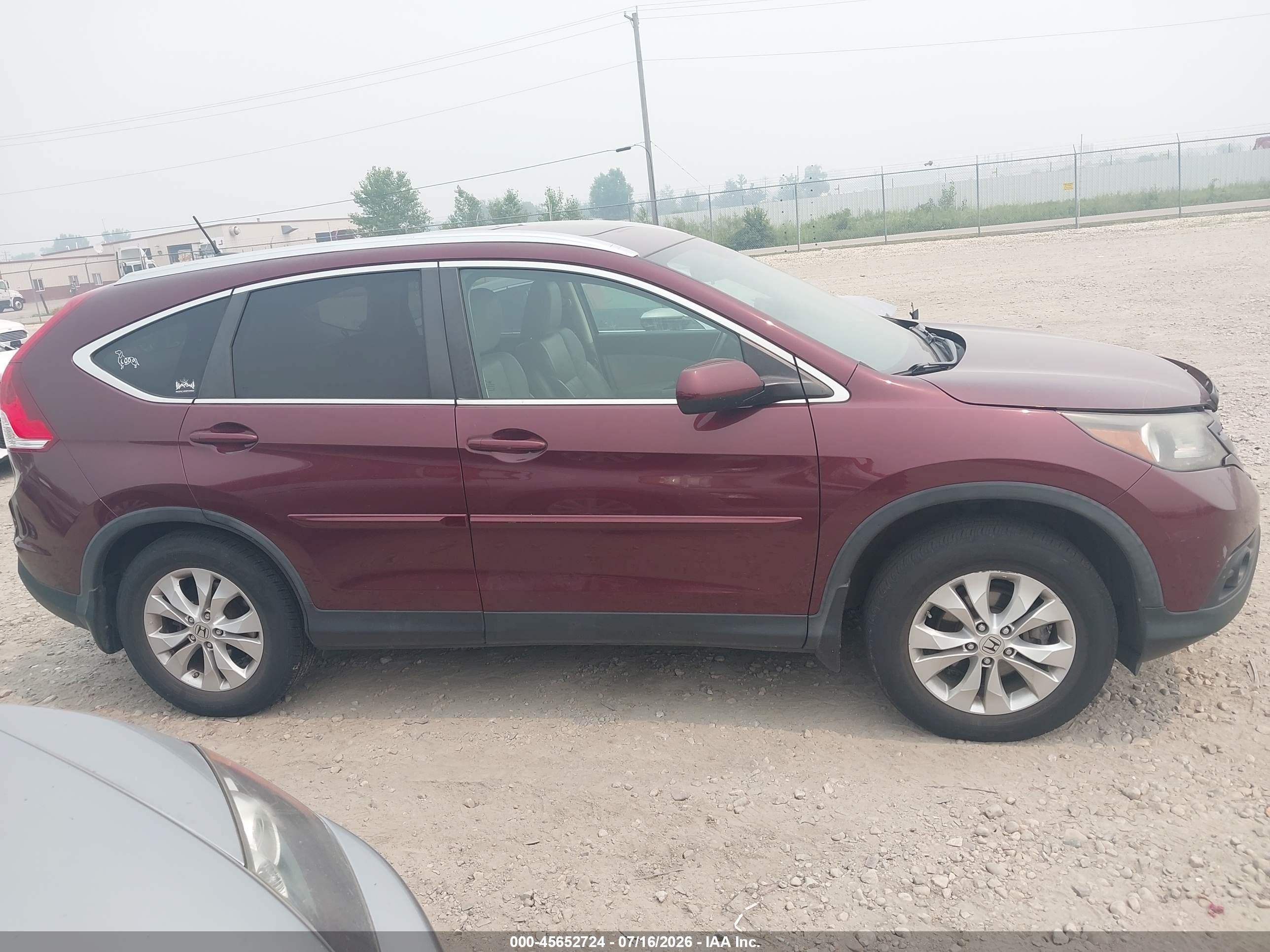 2013 Honda Cr-v Ex-l Maroon vin: 5J6RM4H71DL057102