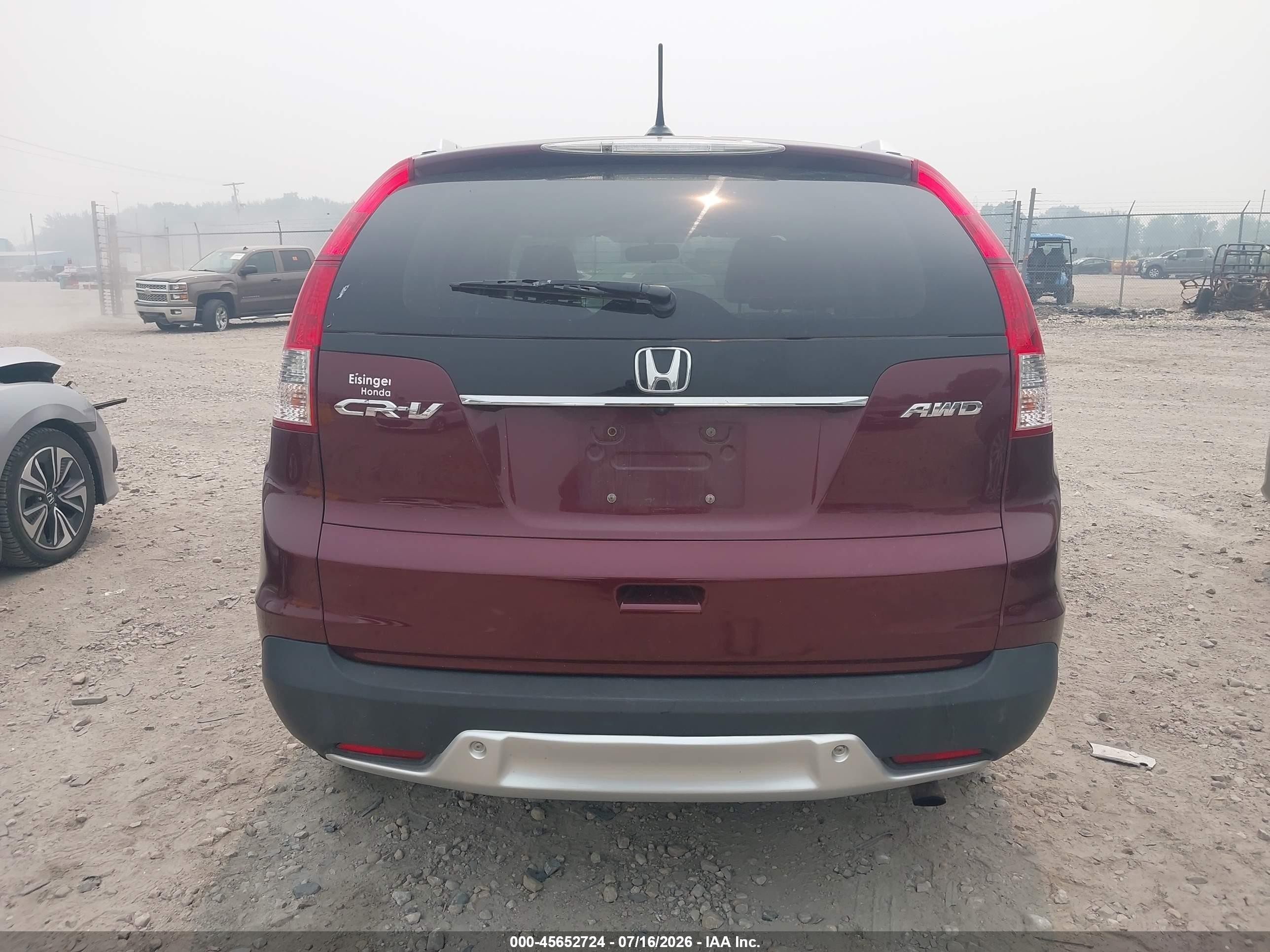 2013 Honda Cr-v Ex-l Maroon vin: 5J6RM4H71DL057102