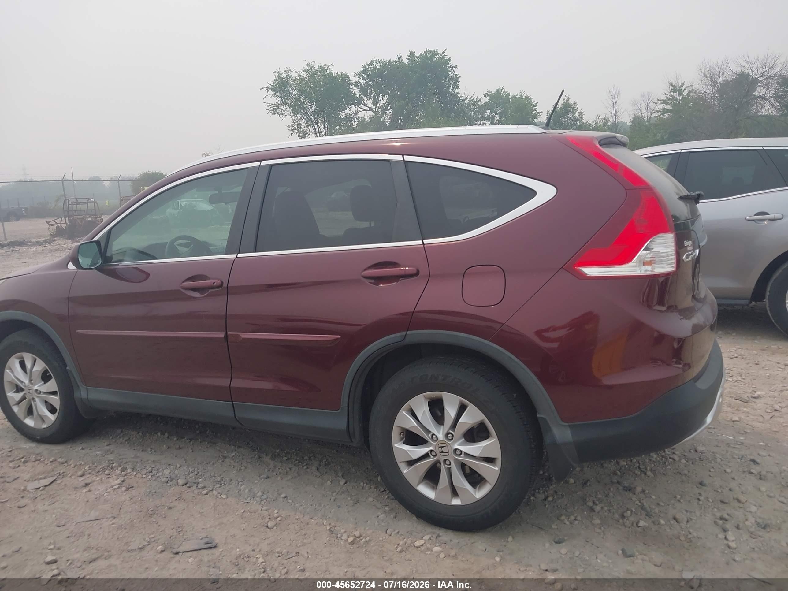 2013 Honda Cr-v Ex-l Maroon vin: 5J6RM4H71DL057102