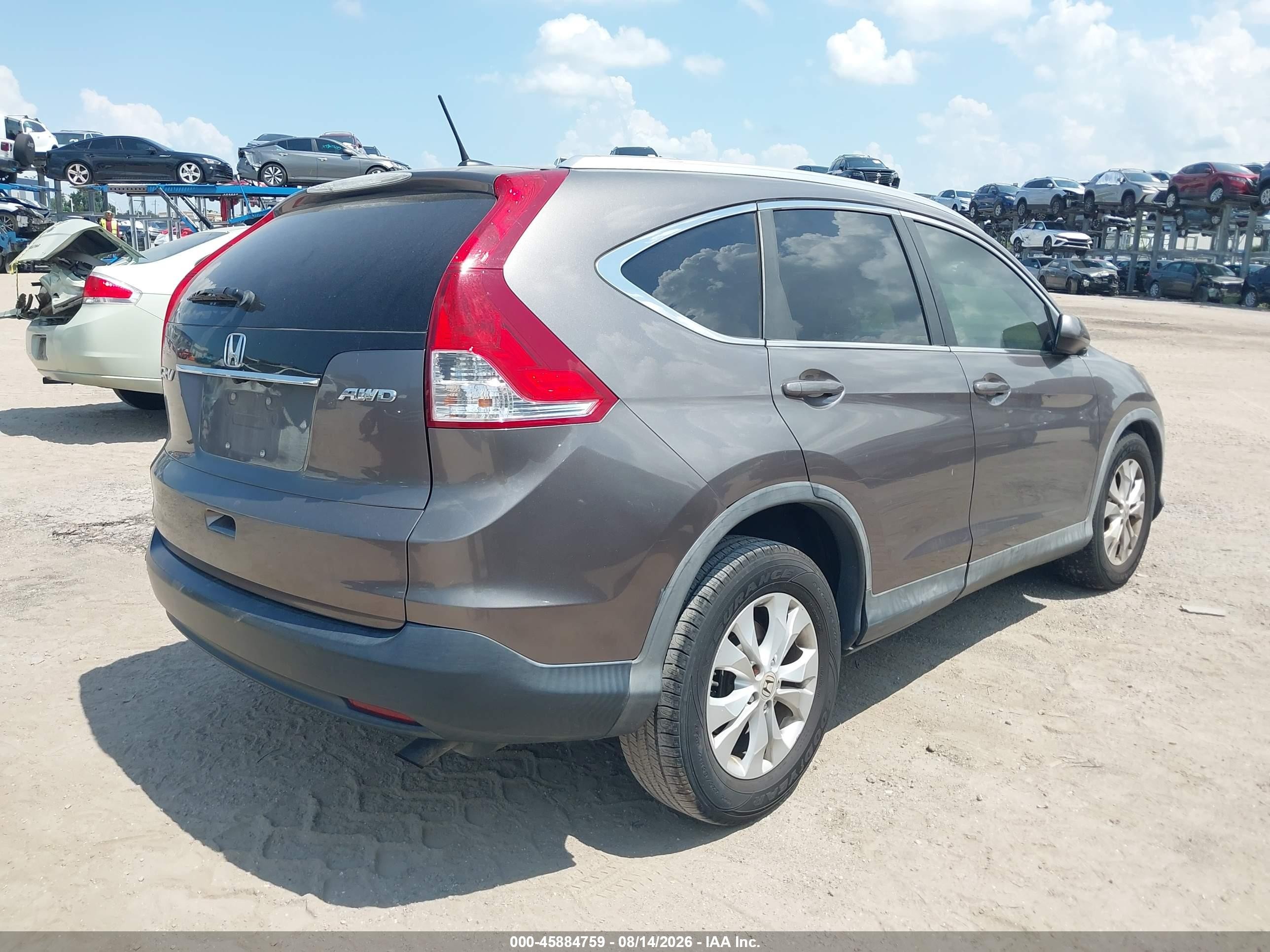 2013 Honda Cr-v Ex-l Серый vin: 5J6RM4H71DL058119