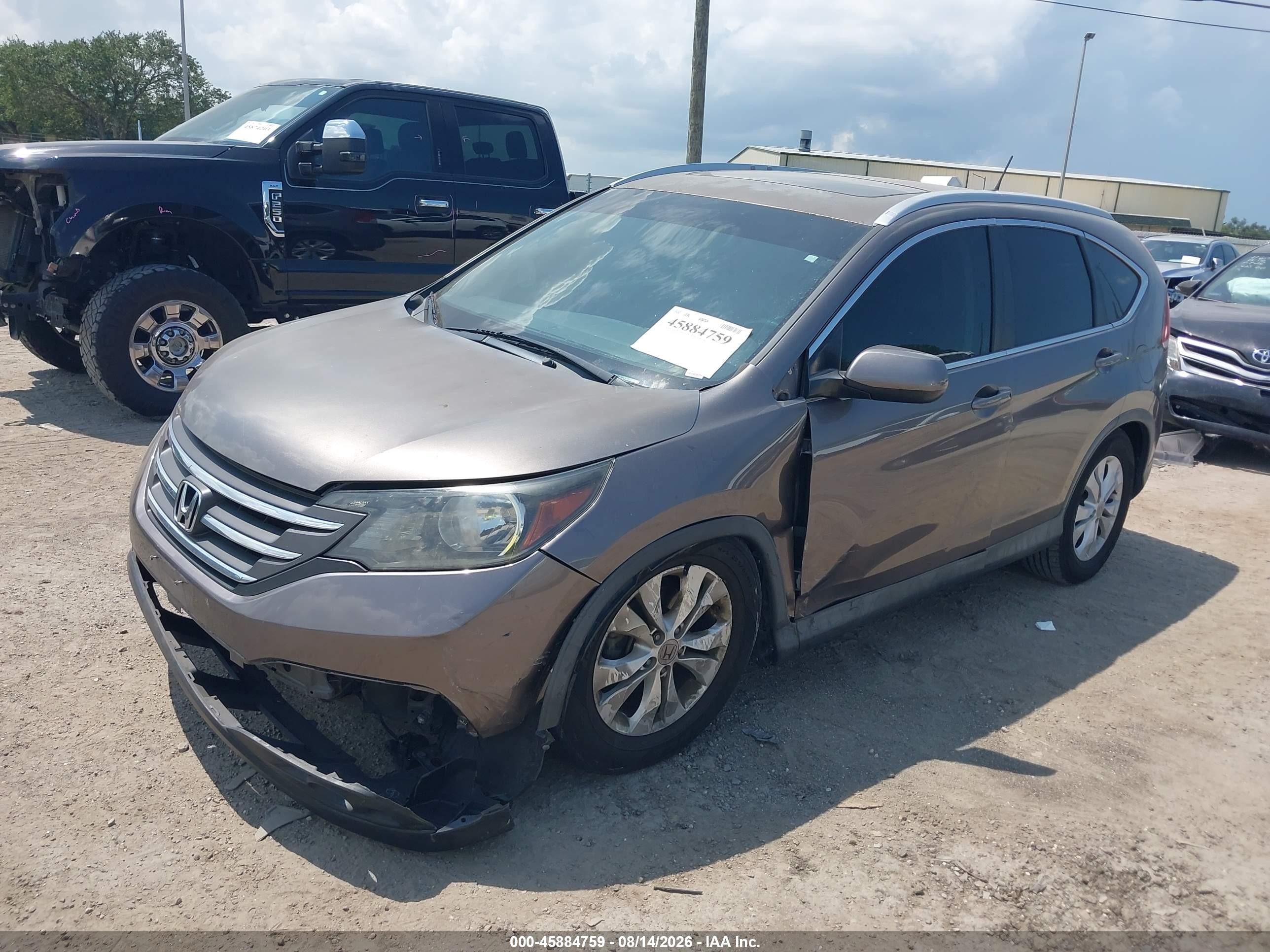 2013 Honda Cr-v Ex-l Серый vin: 5J6RM4H71DL058119