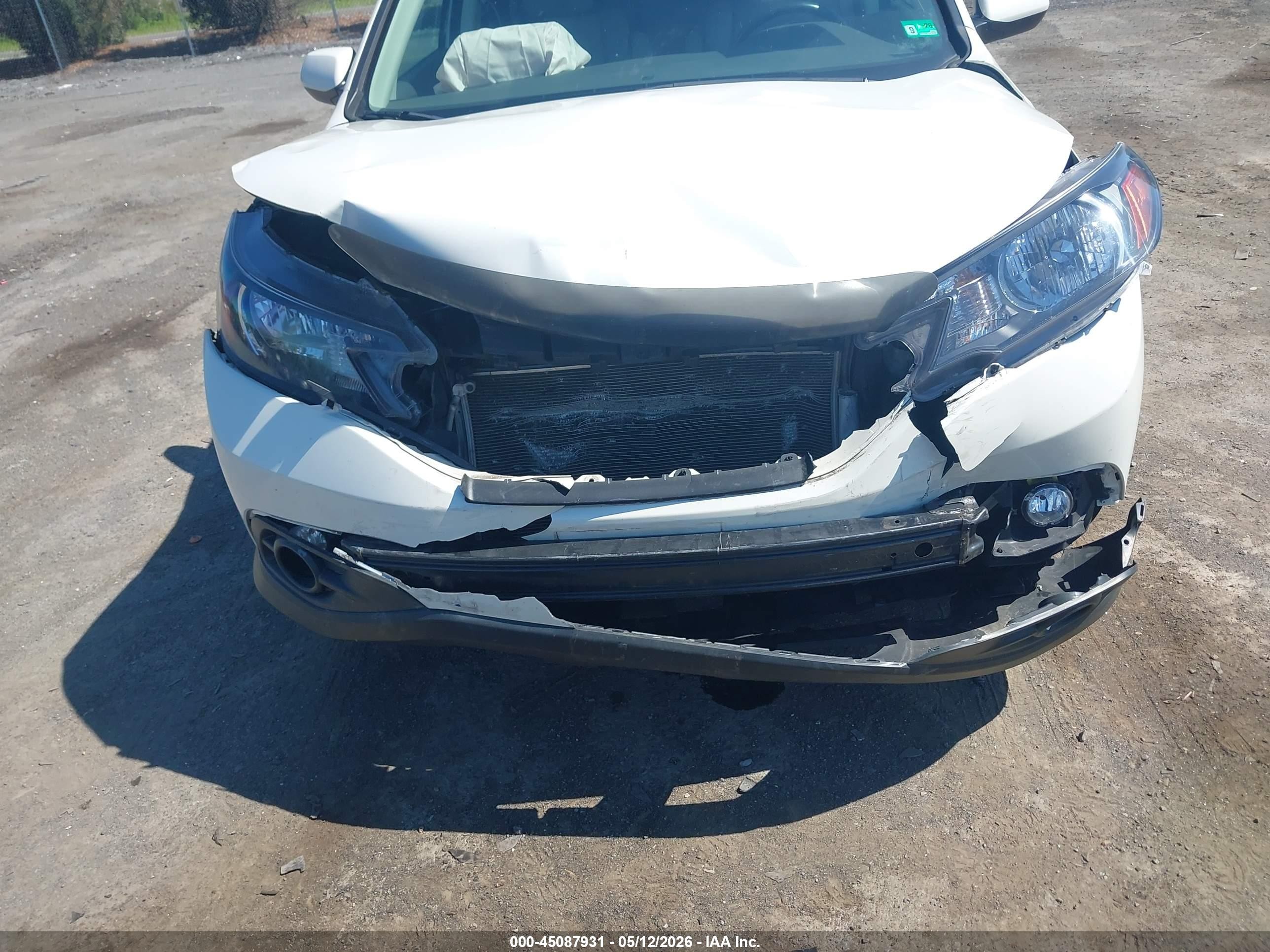 2013 Honda Cr-v Ex-l White vin: 5J6RM4H71DL087569