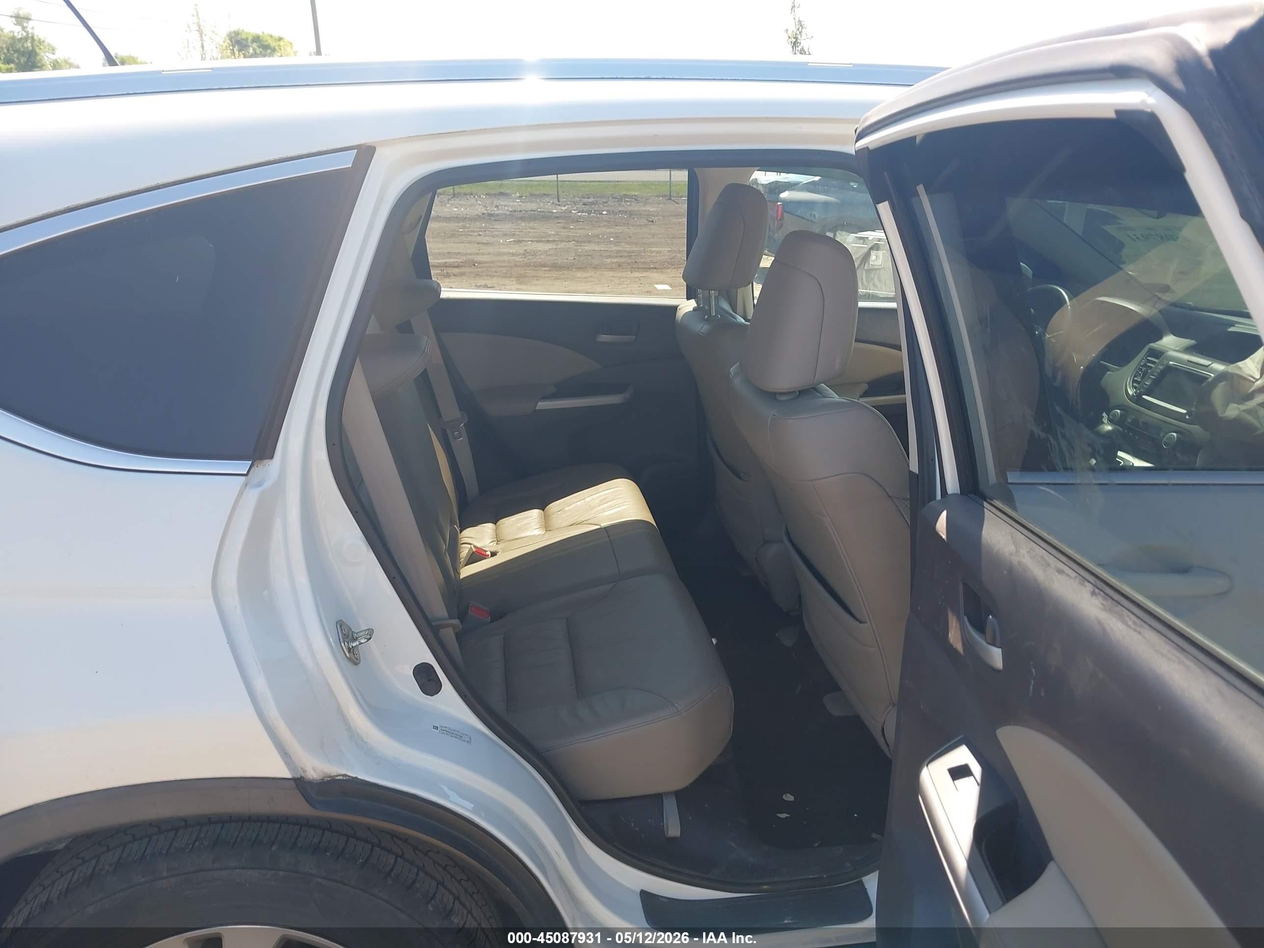 2013 Honda Cr-v Ex-l White vin: 5J6RM4H71DL087569