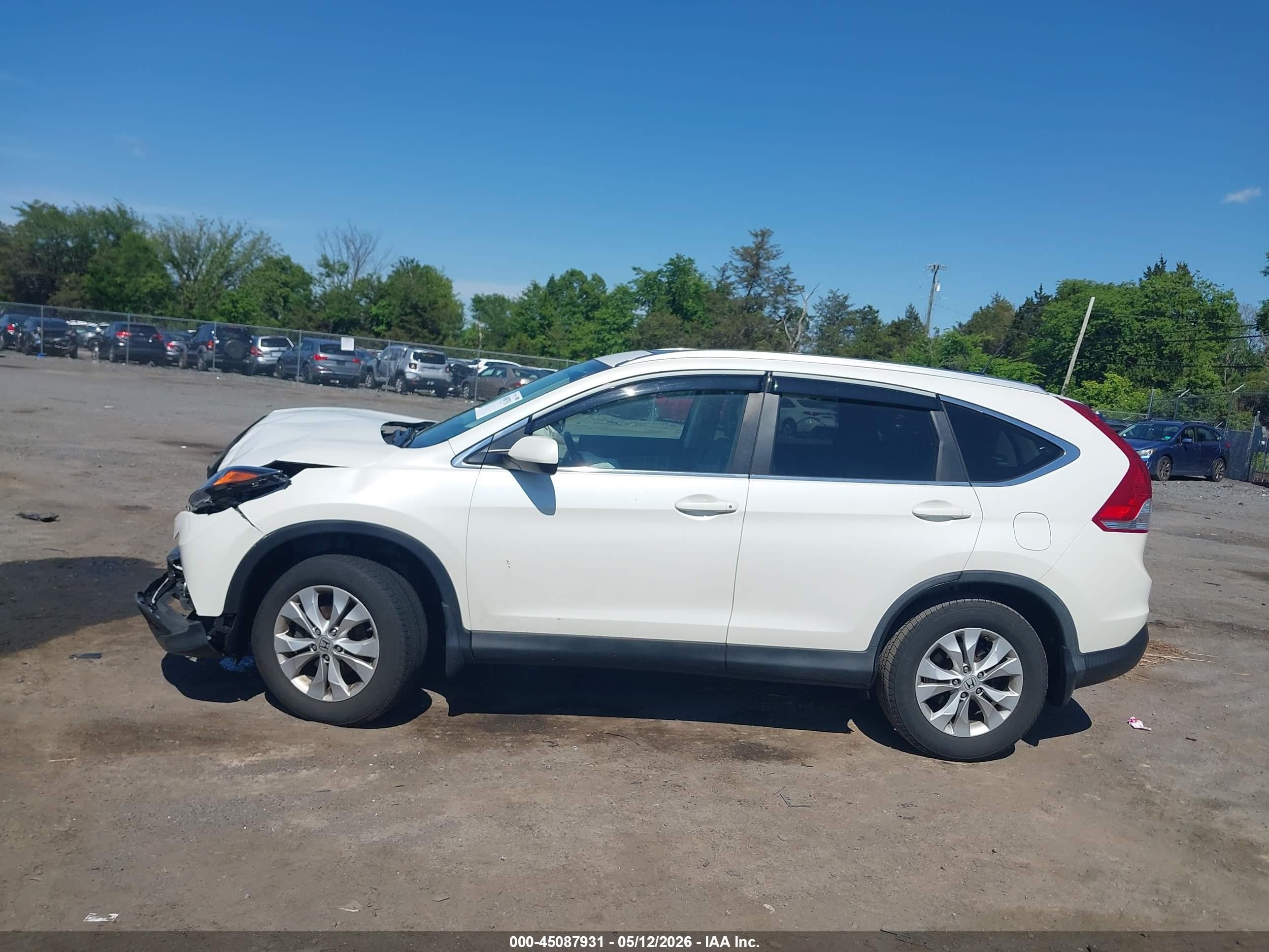 2013 Honda Cr-v Ex-l White vin: 5J6RM4H71DL087569