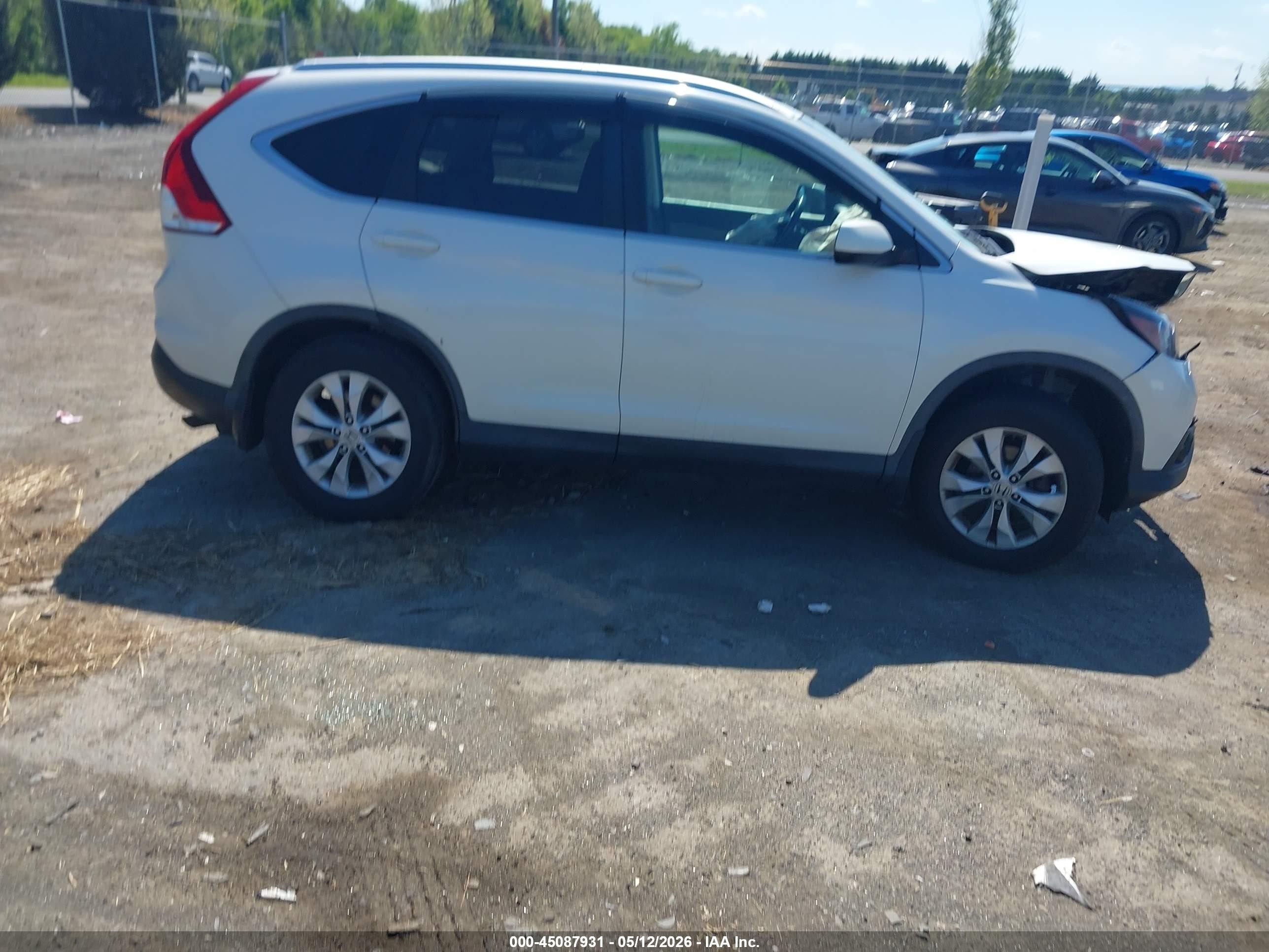 2013 Honda Cr-v Ex-l White vin: 5J6RM4H71DL087569