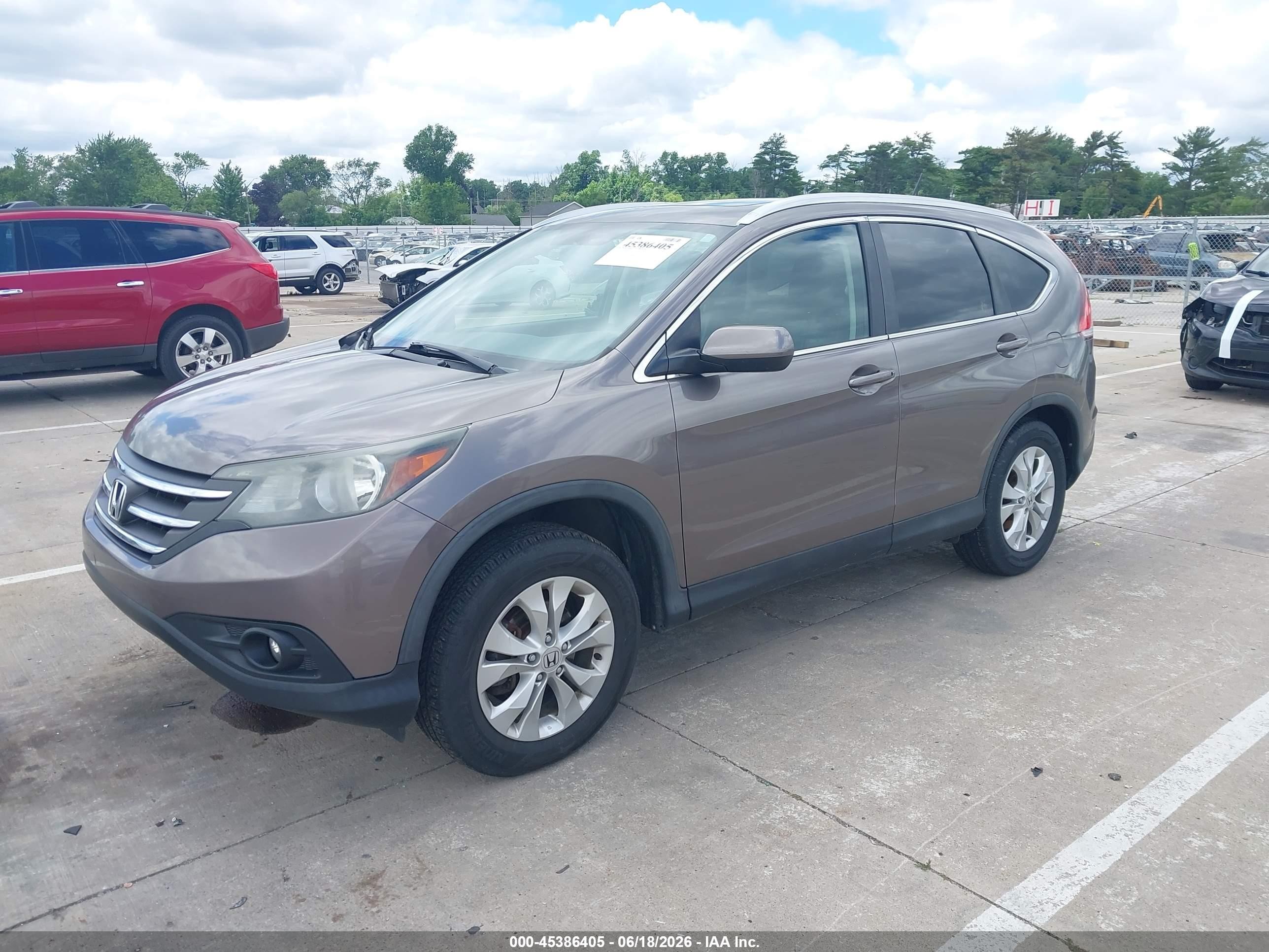 2014 Honda Cr-v Ex-l Brown vin: 5J6RM4H71EL017975