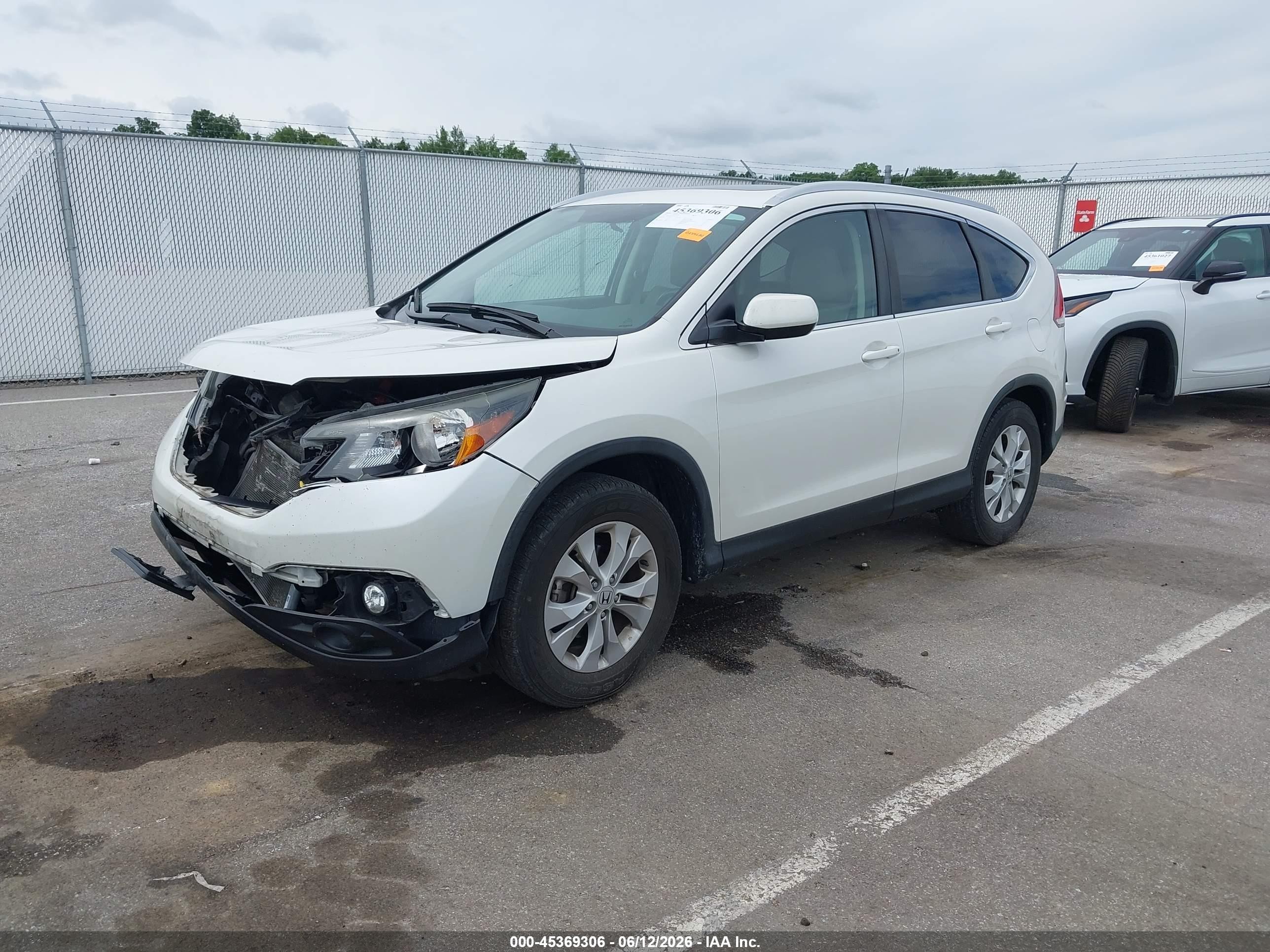 2014 Honda Cr-v Ex-l White vin: 5J6RM4H71EL041712
