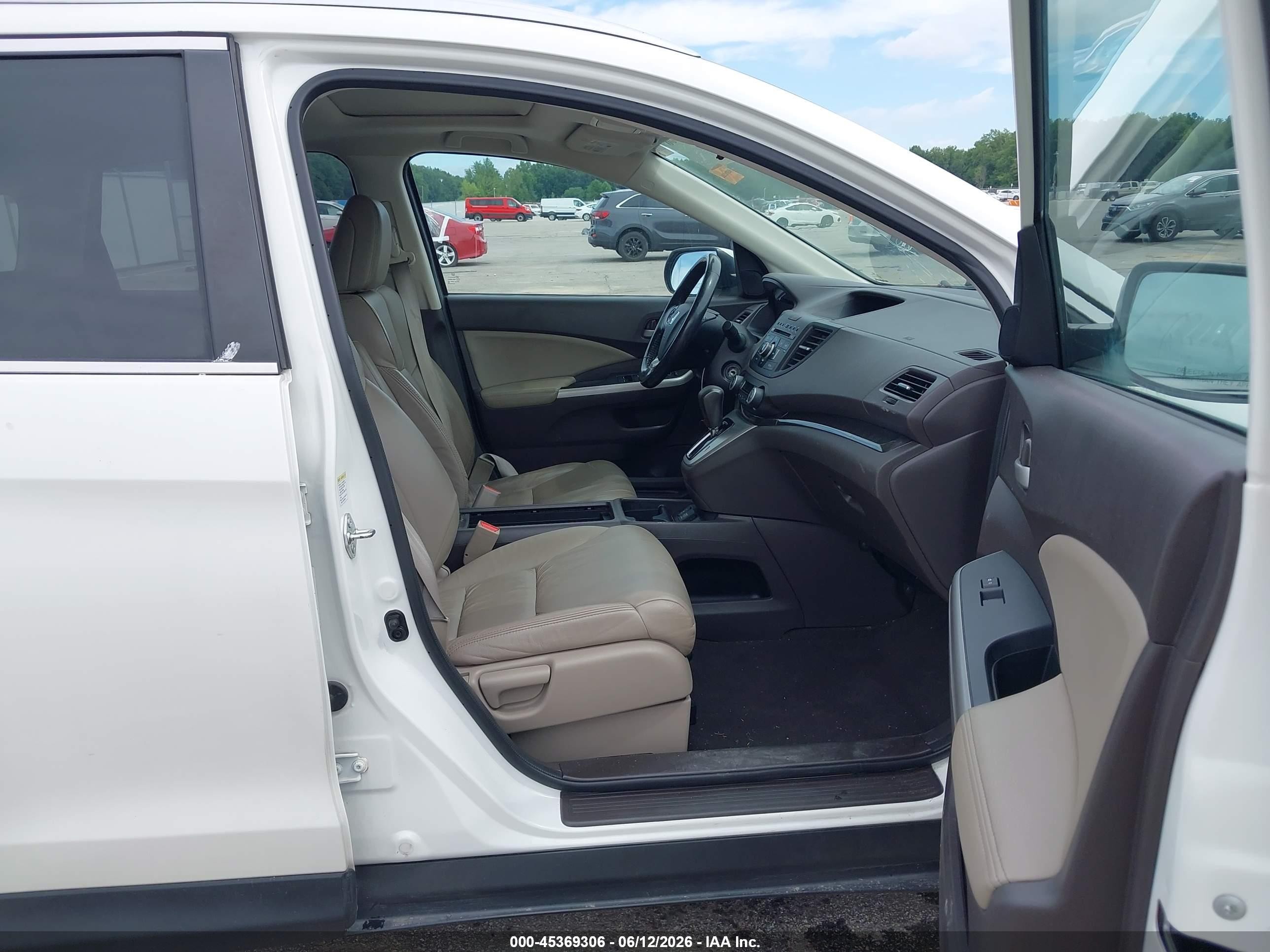 2014 Honda Cr-v Ex-l White vin: 5J6RM4H71EL041712