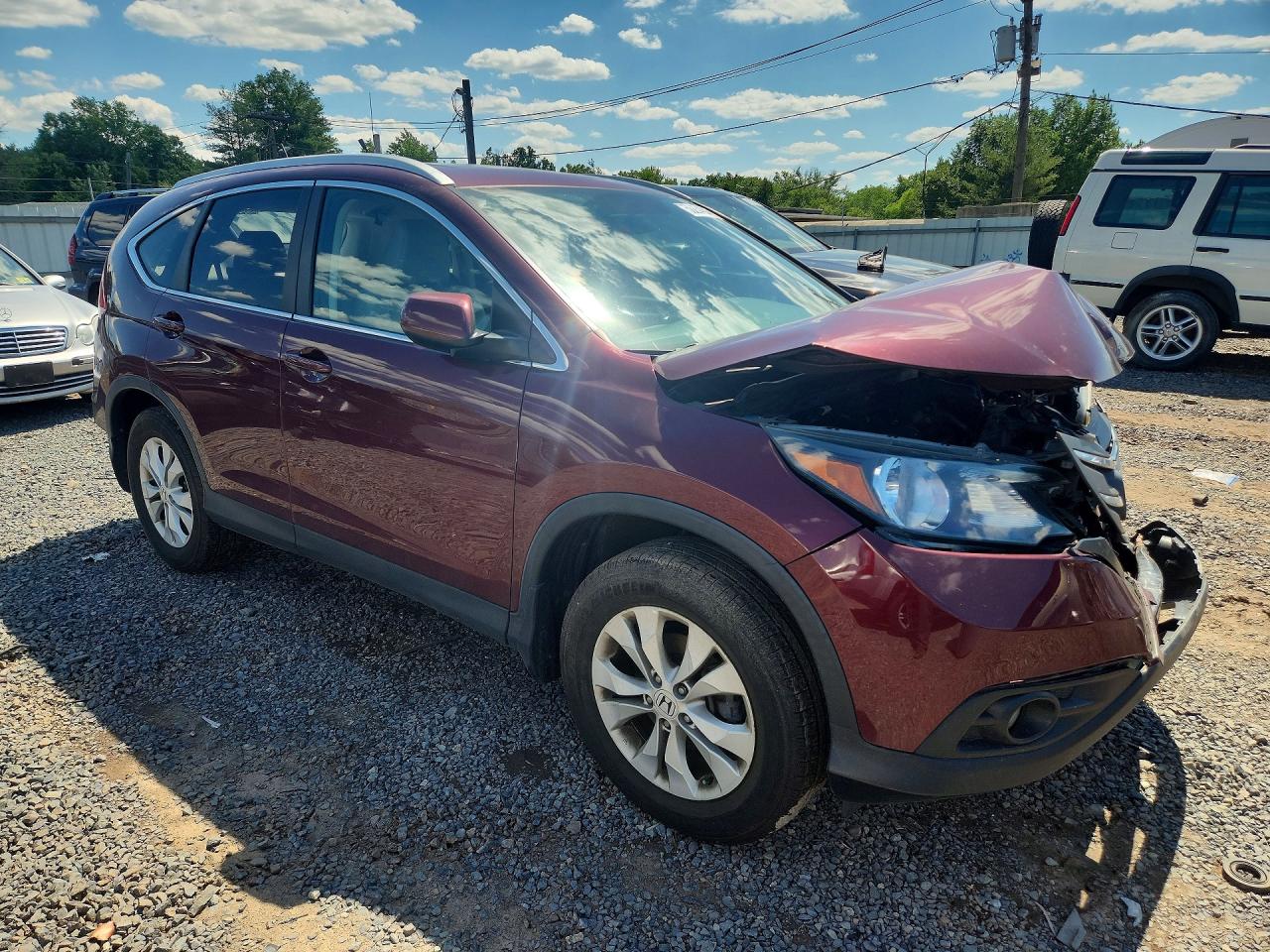 2014 Honda Cr-v Exl Темно-бордовый vin: 5J6RM4H71EL052838