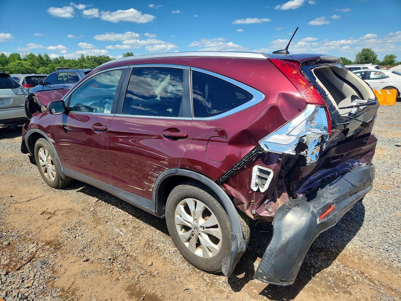 2014 Honda Cr-v Exl Темно-бордовый vin: 5J6RM4H71EL052838