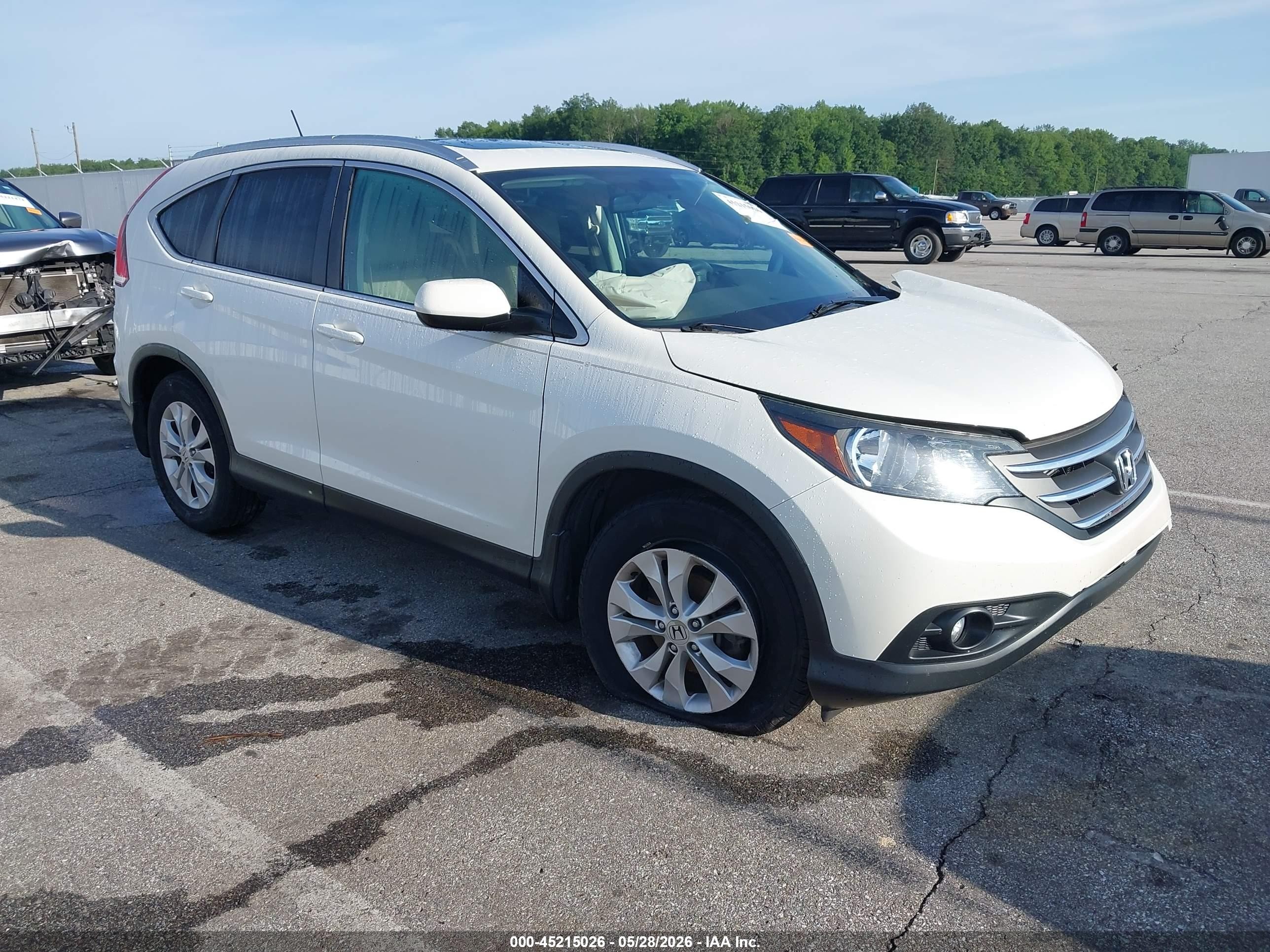 2014 Honda Cr-v Ex-l Белый vin: 5J6RM4H71EL054329