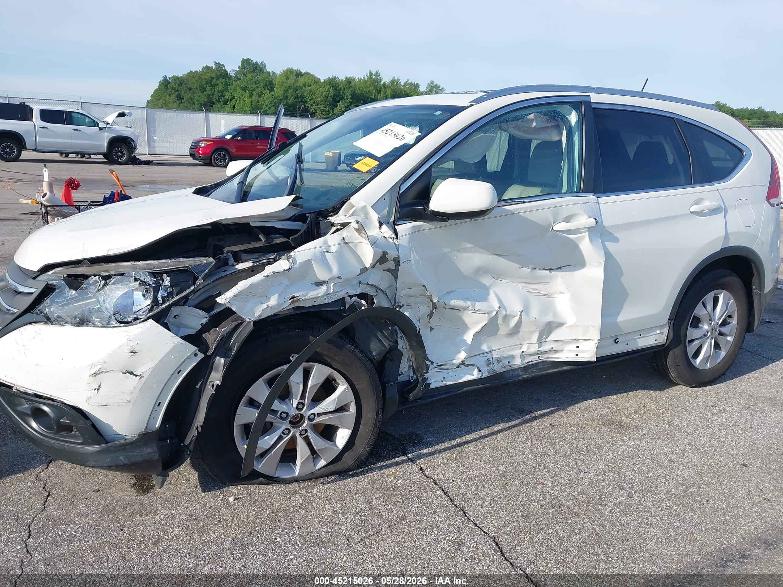 2014 Honda Cr-v Ex-l Белый vin: 5J6RM4H71EL054329