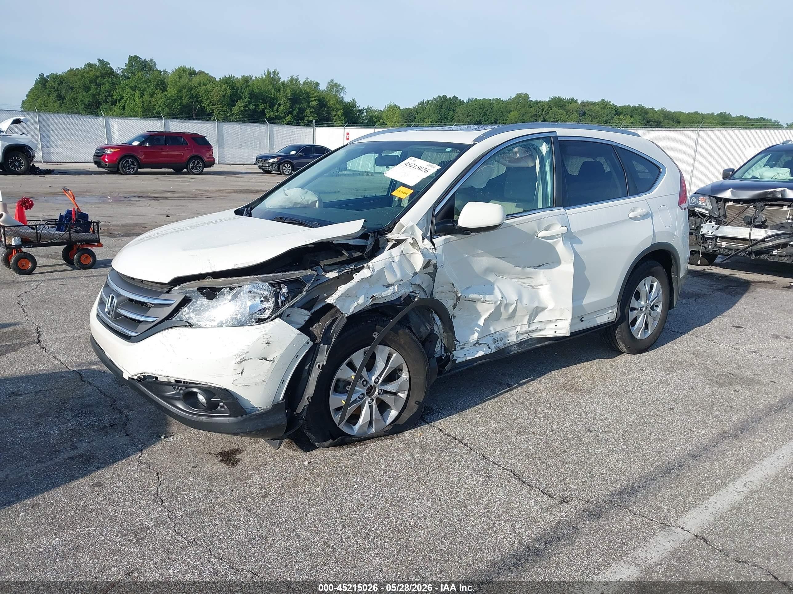 2014 Honda Cr-v Ex-l Белый vin: 5J6RM4H71EL054329