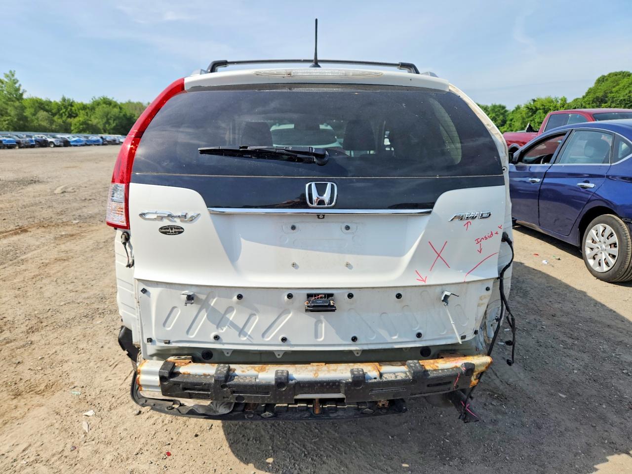 2014 Honda Cr-v Exl Белый vin: 5J6RM4H71EL066657