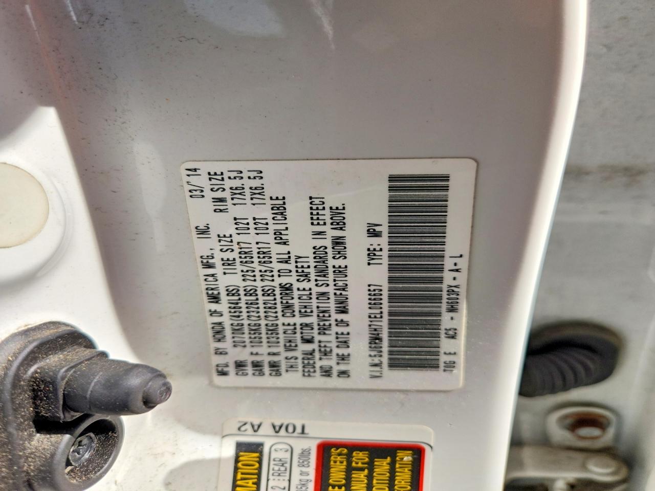 2014 Honda Cr-v Exl Белый vin: 5J6RM4H71EL066657