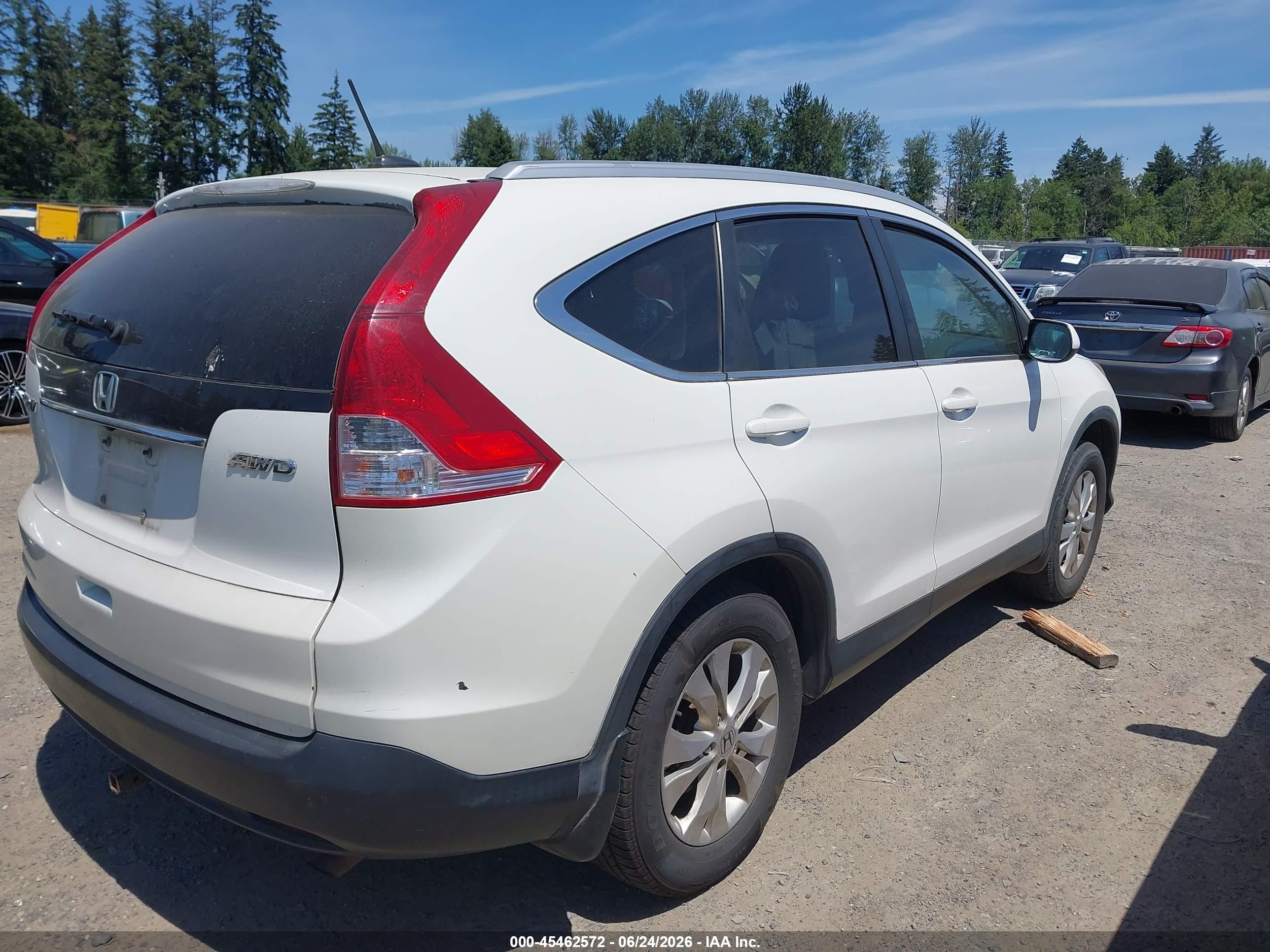 2014 Honda Cr-v Ex-l White vin: 5J6RM4H71EL100502