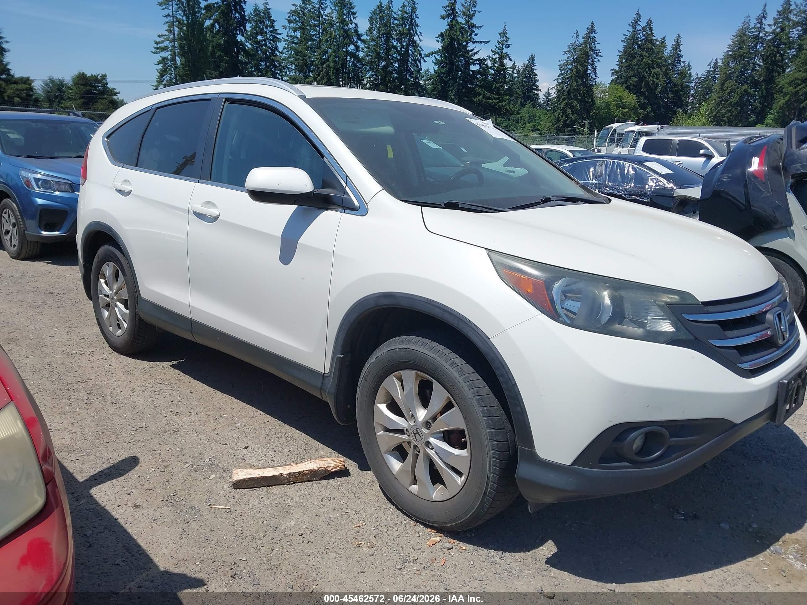 2014 Honda Cr-v Ex-l White vin: 5J6RM4H71EL100502