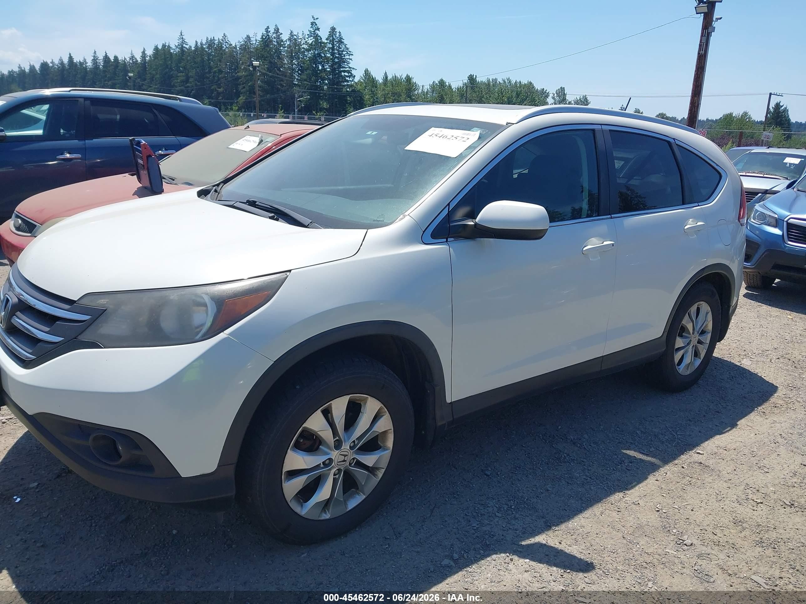 2014 Honda Cr-v Ex-l White vin: 5J6RM4H71EL100502