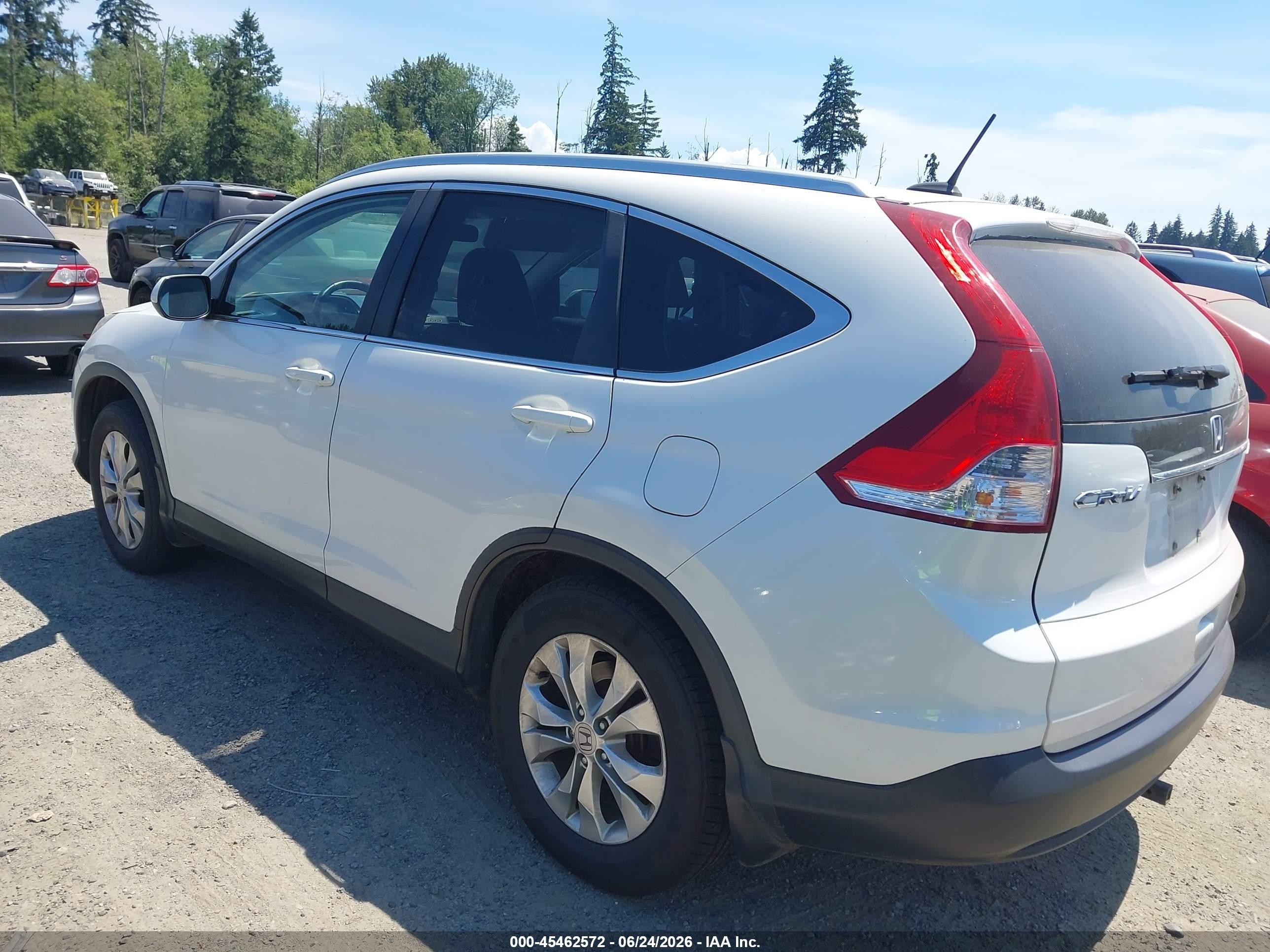 2014 Honda Cr-v Ex-l White vin: 5J6RM4H71EL100502