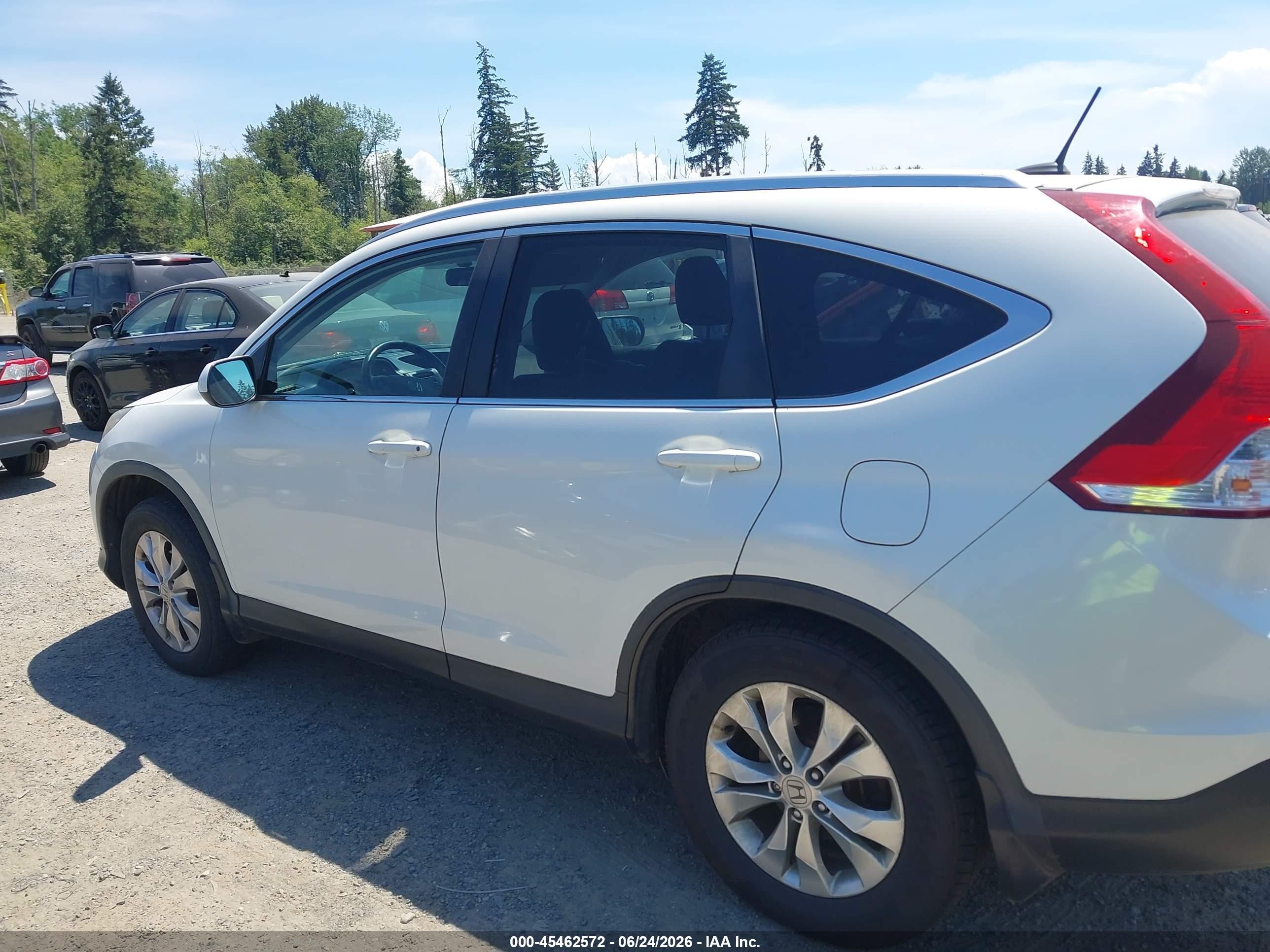 2014 Honda Cr-v Ex-l White vin: 5J6RM4H71EL100502
