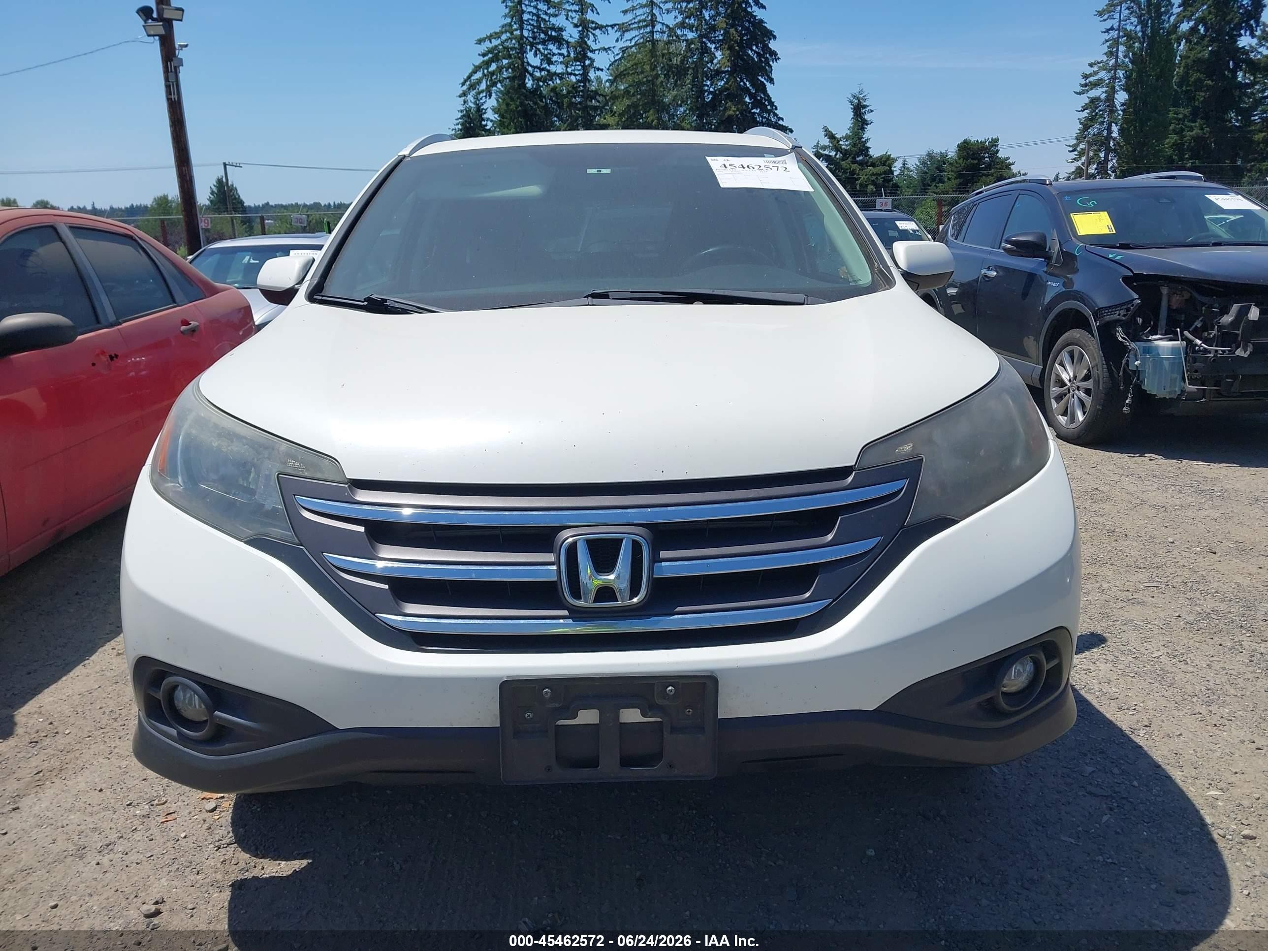 2014 Honda Cr-v Ex-l White vin: 5J6RM4H71EL100502