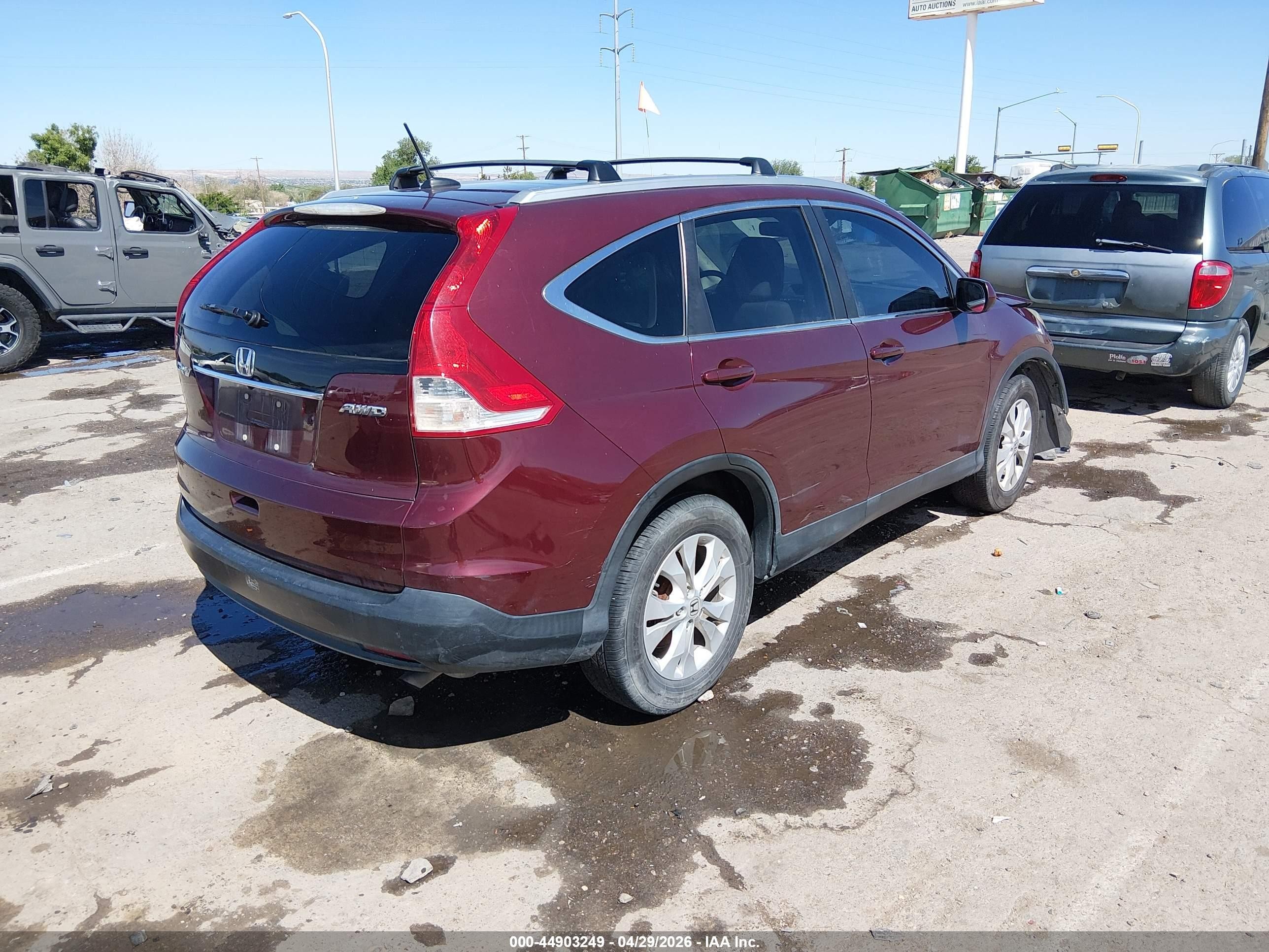 2014 Honda Cr-v Ex-l Maroon vin: 5J6RM4H71EL104873