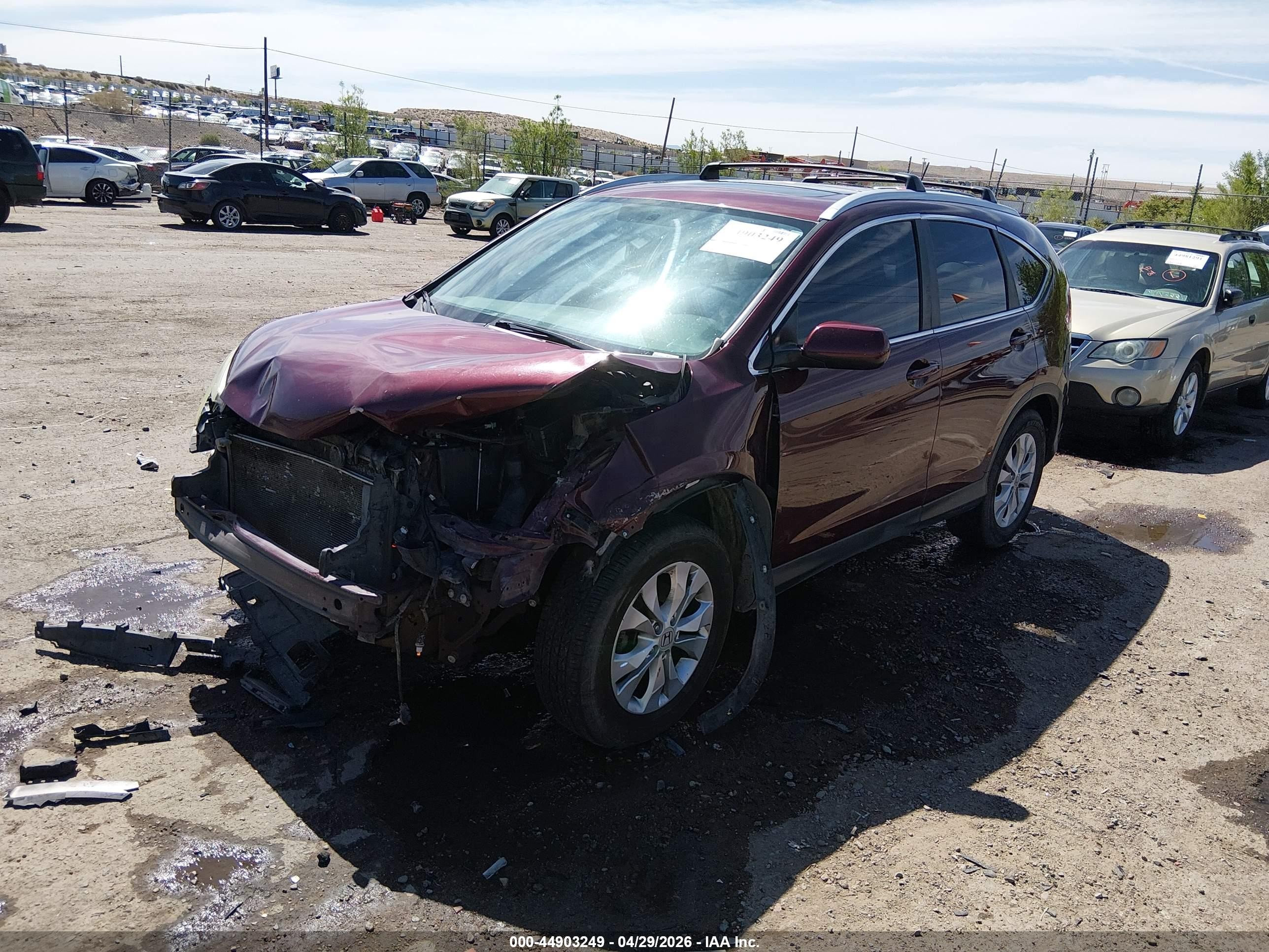 2014 Honda Cr-v Ex-l Maroon vin: 5J6RM4H71EL104873