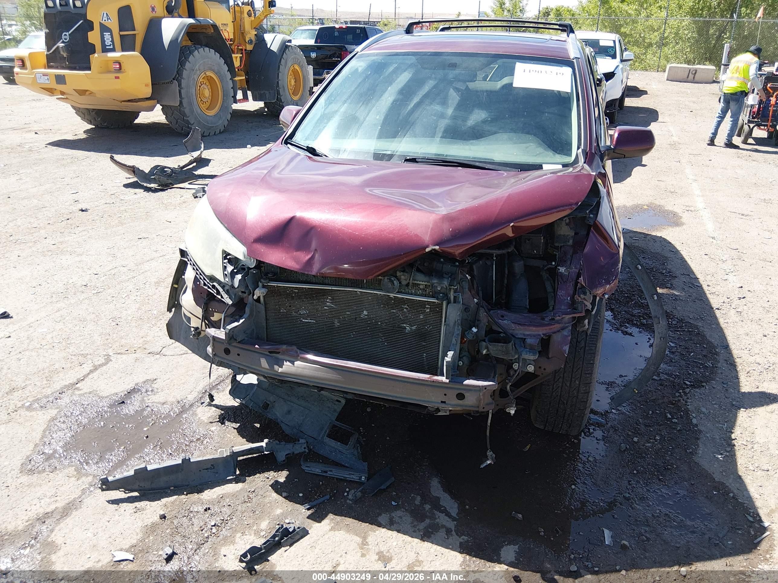 2014 Honda Cr-v Ex-l Maroon vin: 5J6RM4H71EL104873