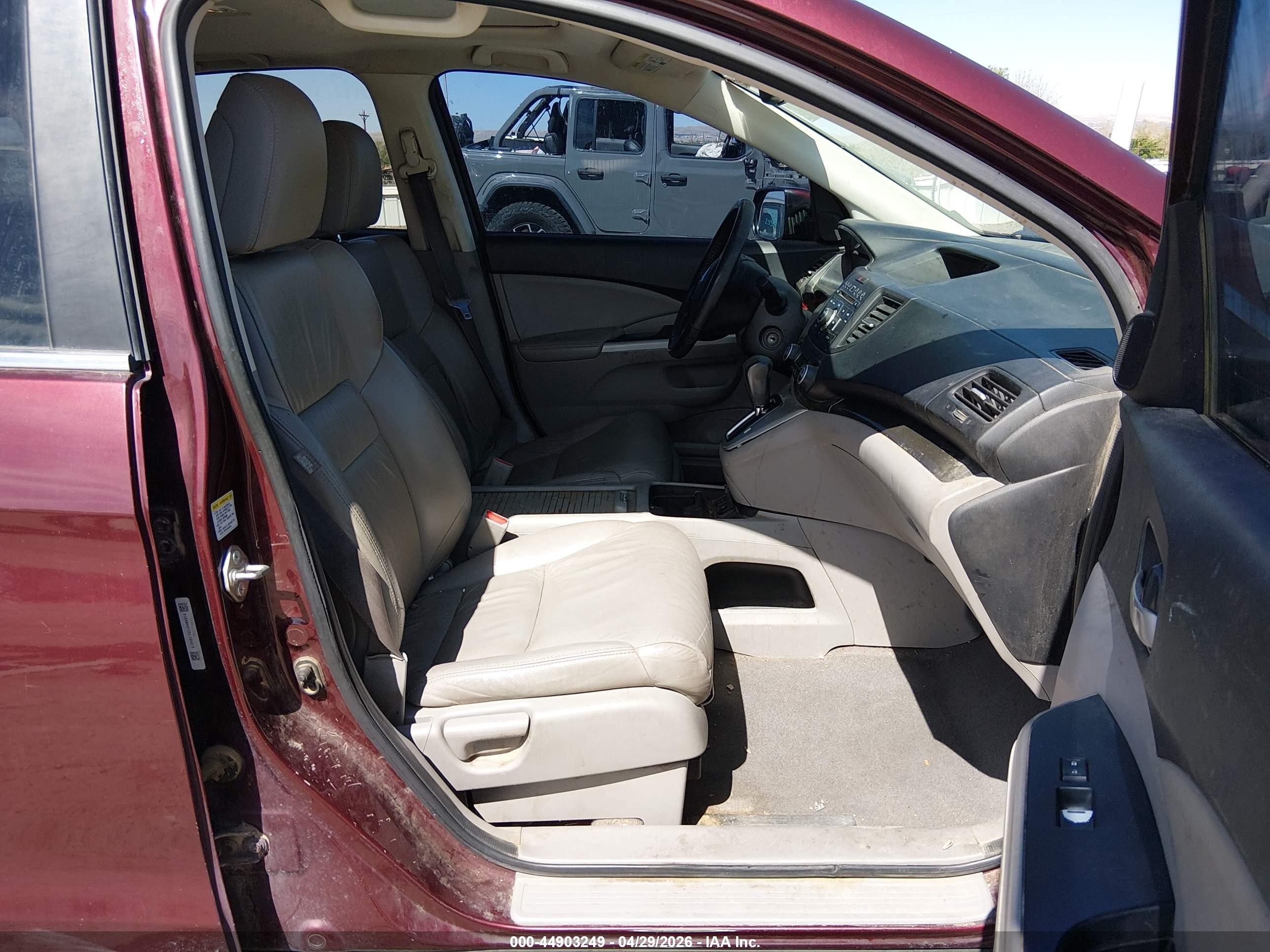 2014 Honda Cr-v Ex-l Maroon vin: 5J6RM4H71EL104873