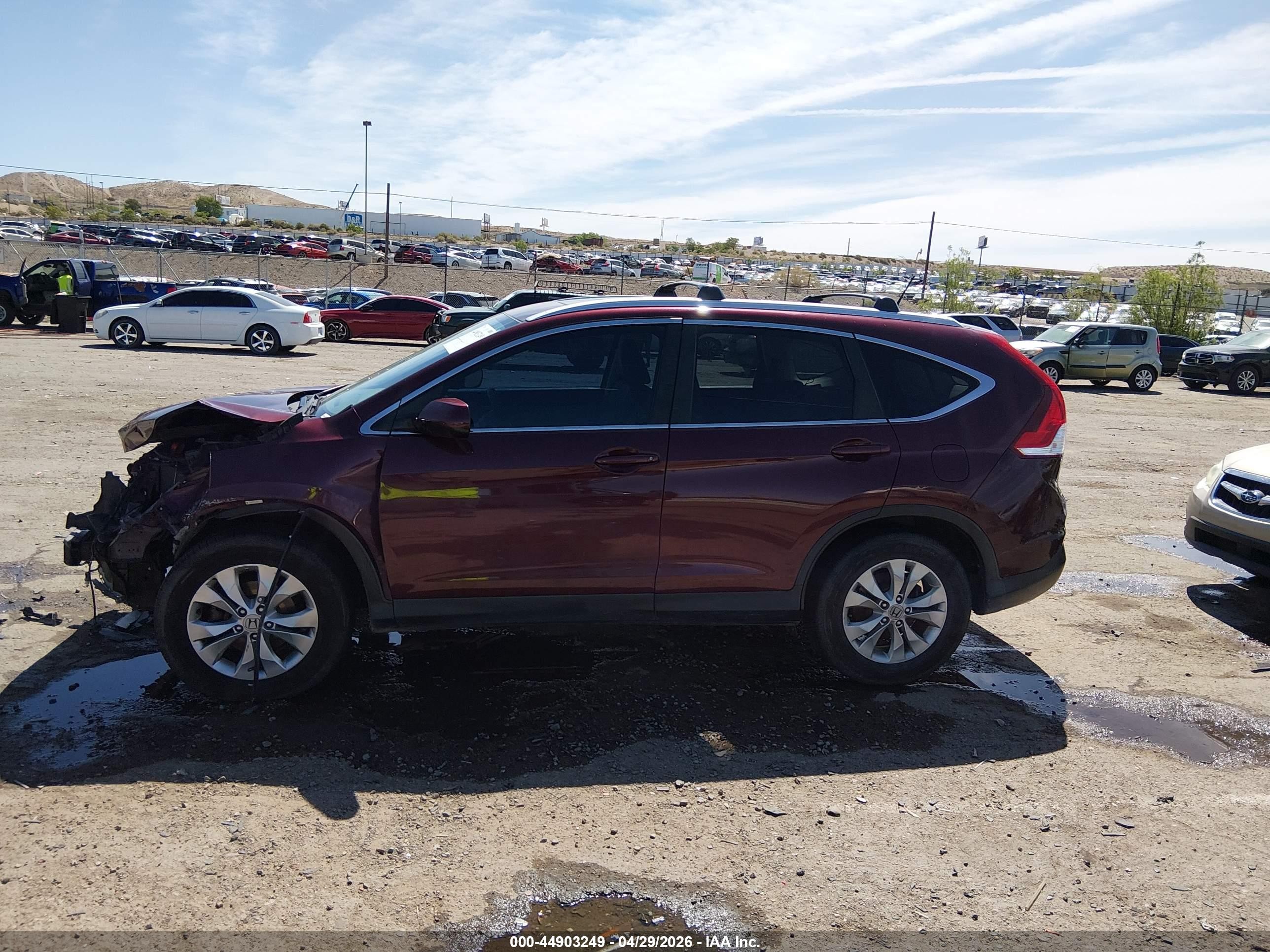 2014 Honda Cr-v Ex-l Maroon vin: 5J6RM4H71EL104873