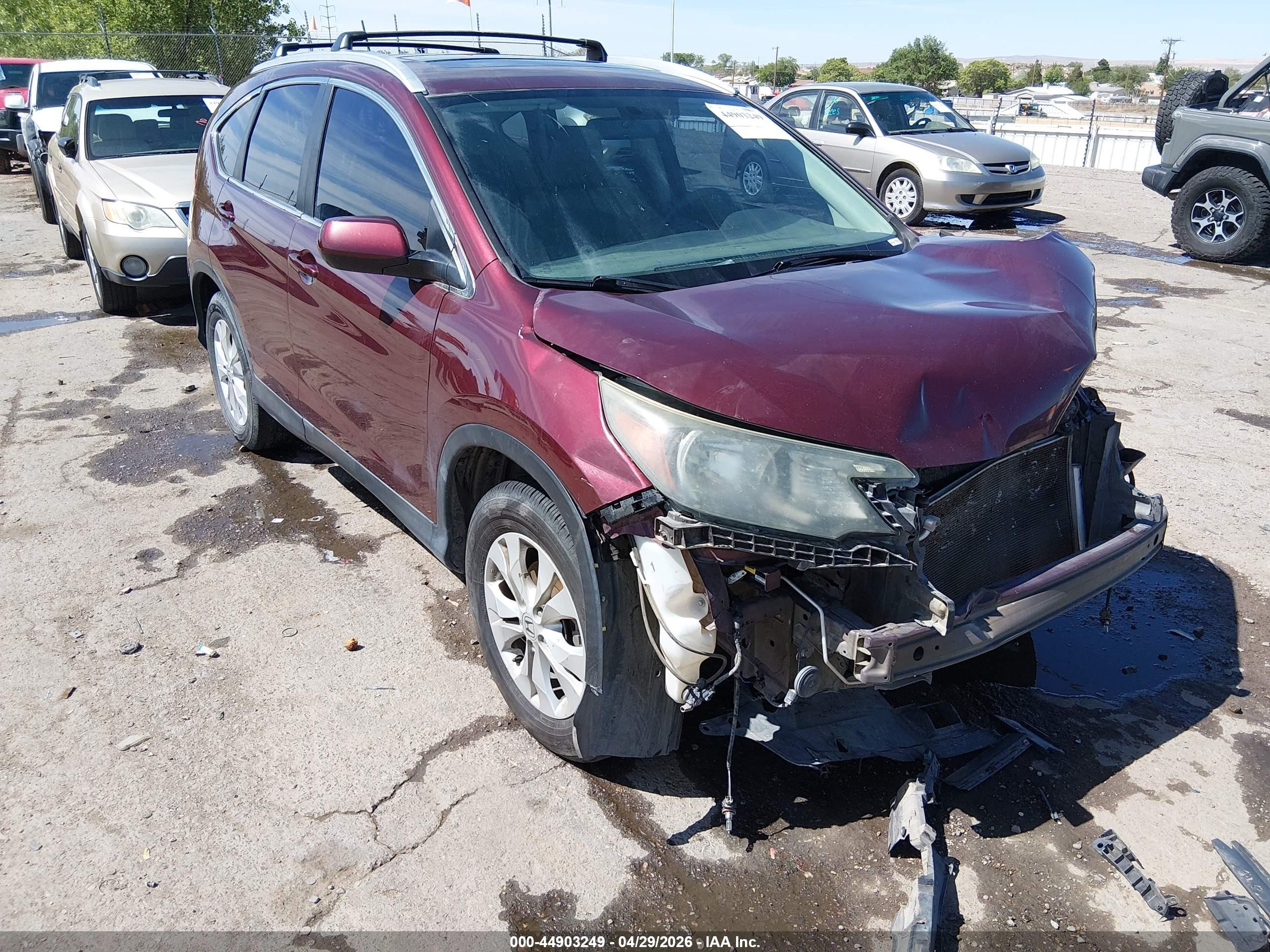 2014 Honda Cr-v Ex-l Maroon vin: 5J6RM4H71EL104873
