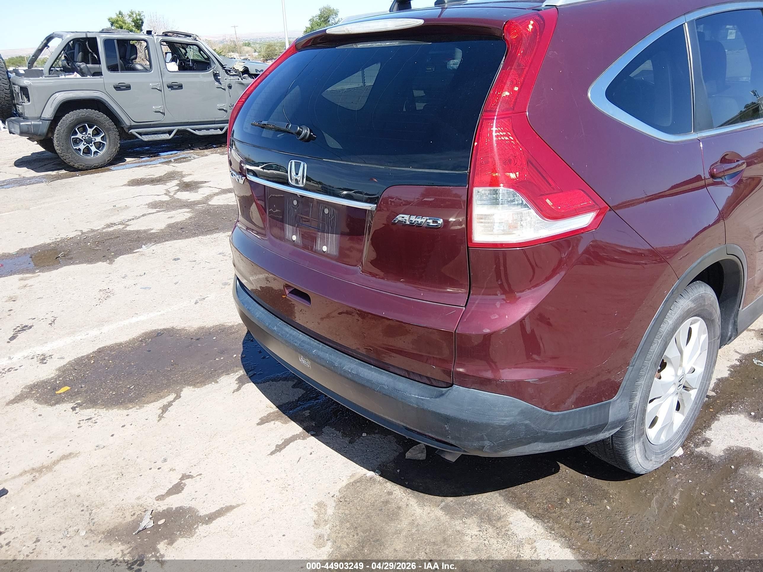 2014 Honda Cr-v Ex-l Maroon vin: 5J6RM4H71EL104873