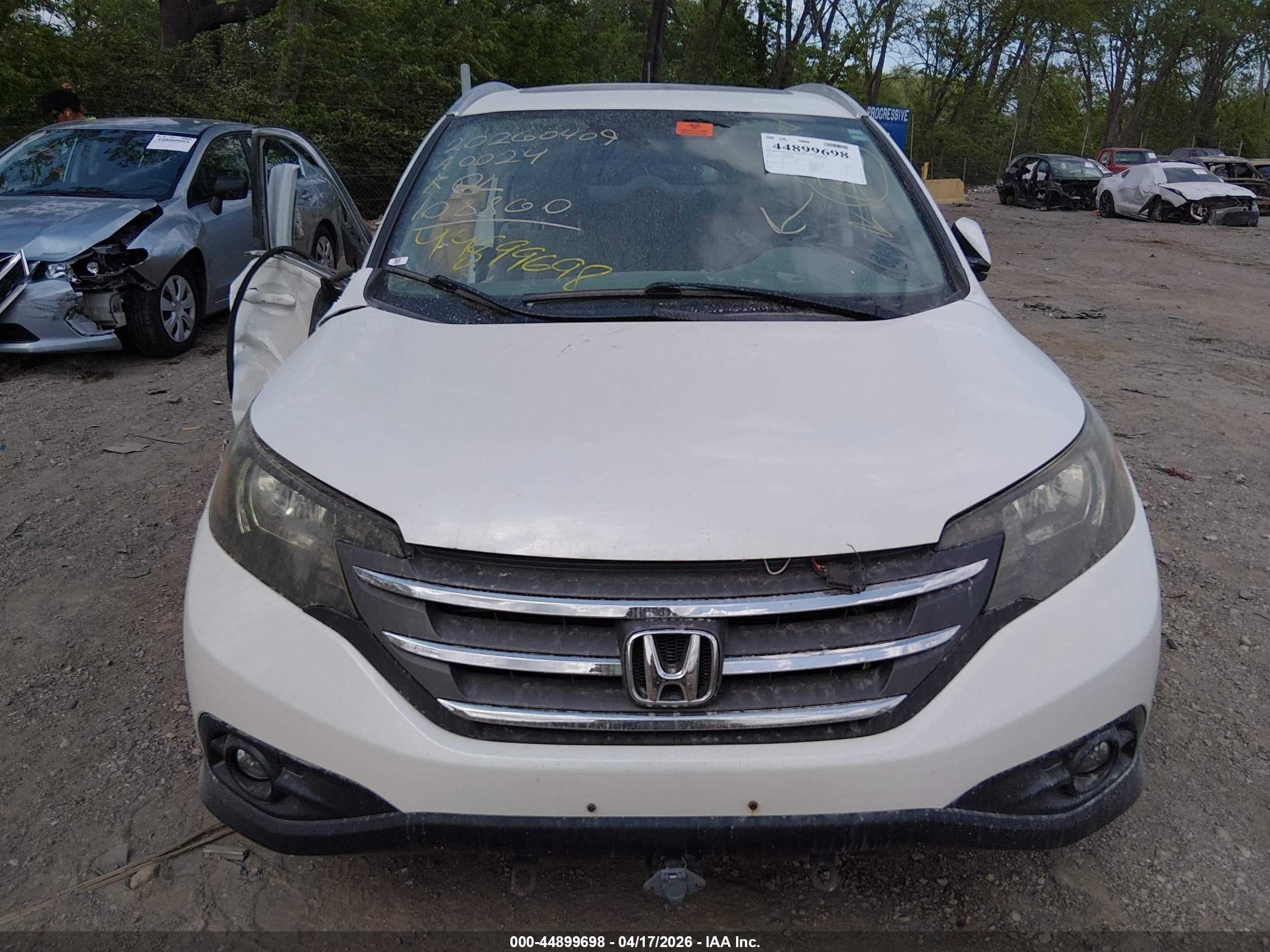 2014 Honda Cr-v Ex-l White vin: 5J6RM4H71EL108860