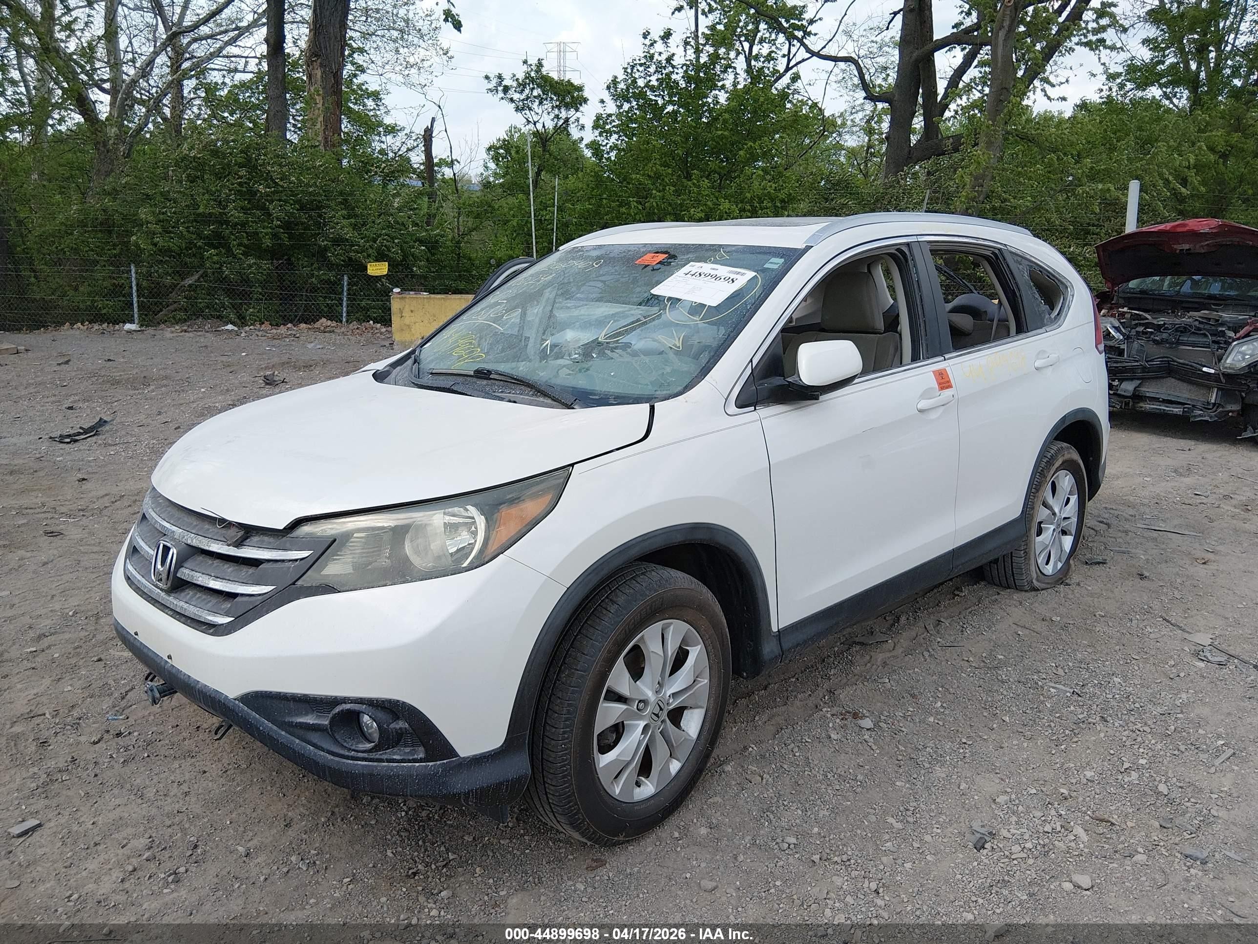 2014 Honda Cr-v Ex-l White vin: 5J6RM4H71EL108860