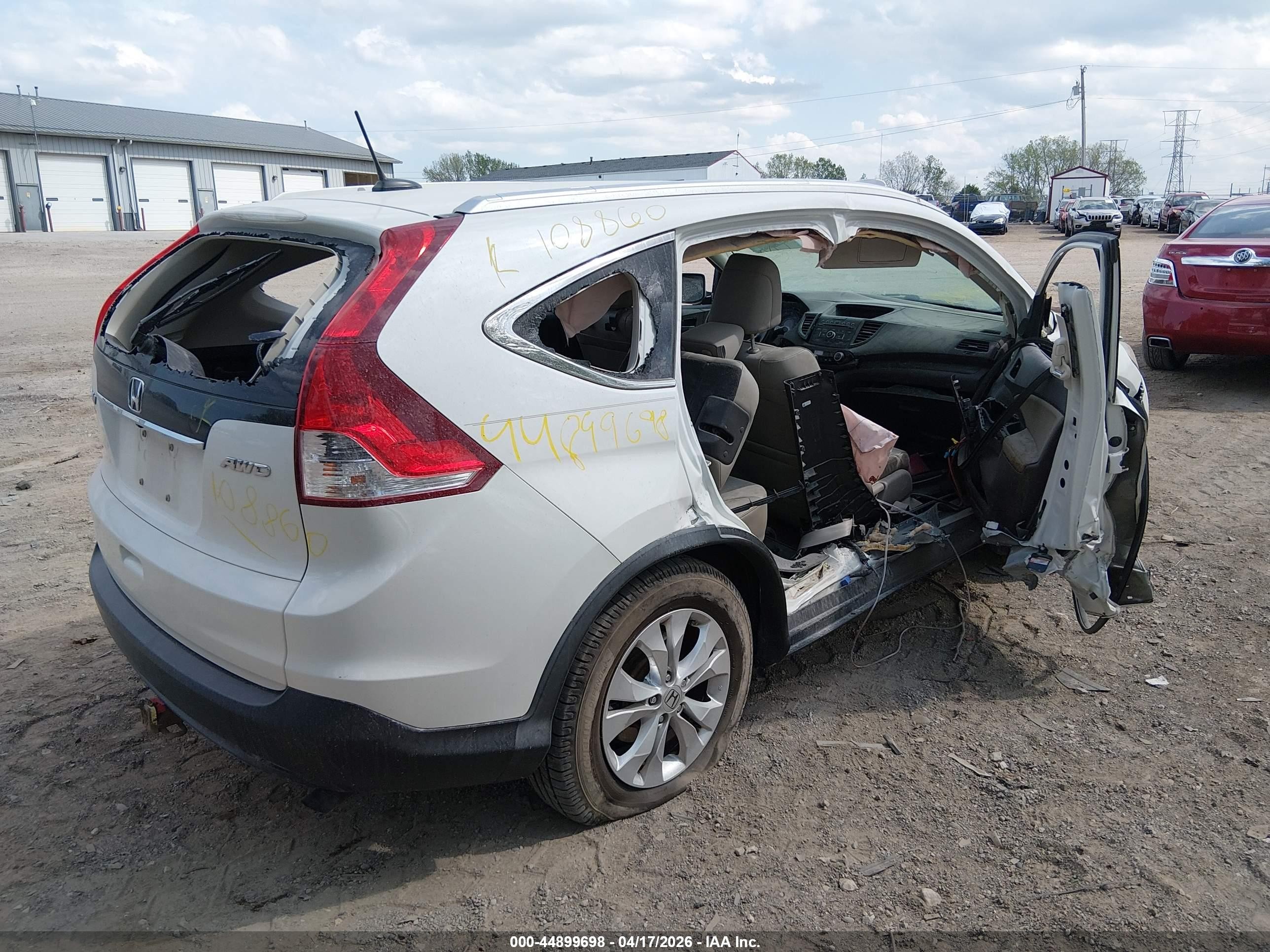 2014 Honda Cr-v Ex-l White vin: 5J6RM4H71EL108860