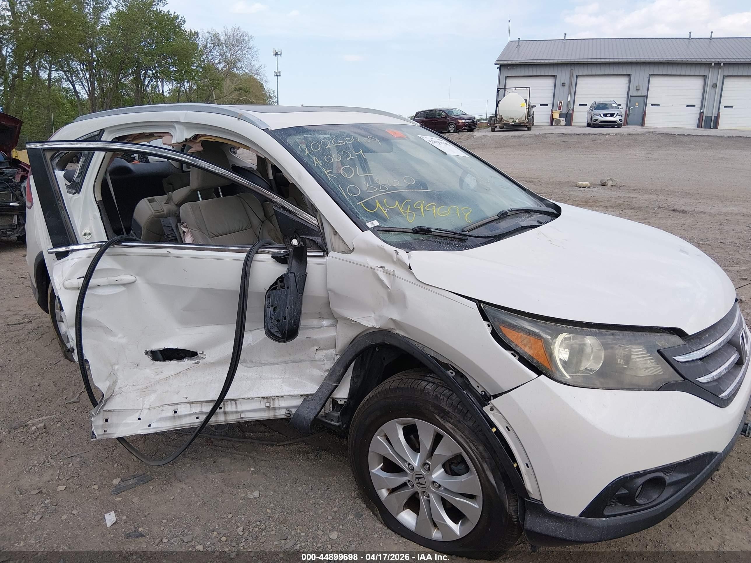 2014 Honda Cr-v Ex-l White vin: 5J6RM4H71EL108860