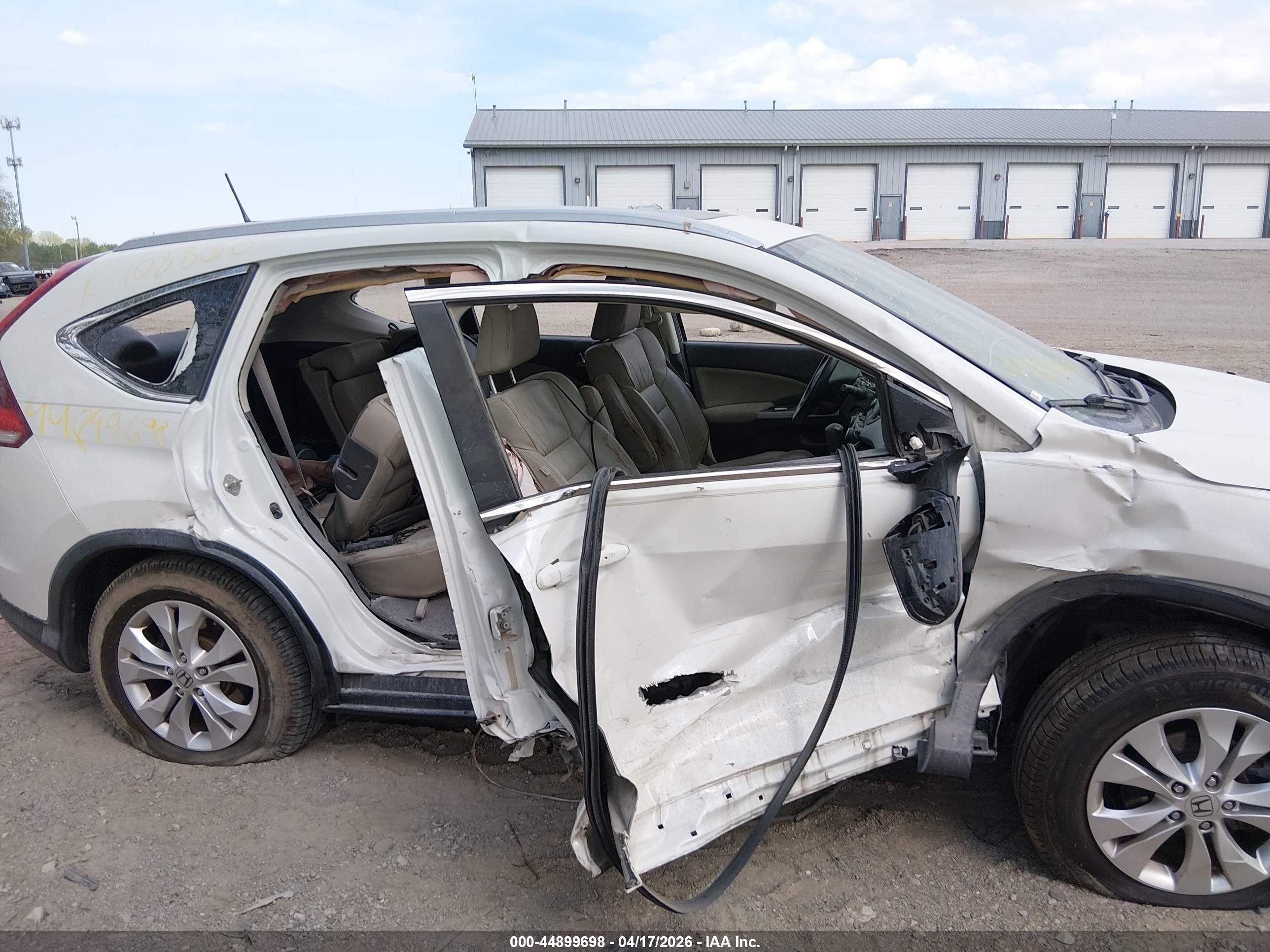 2014 Honda Cr-v Ex-l White vin: 5J6RM4H71EL108860