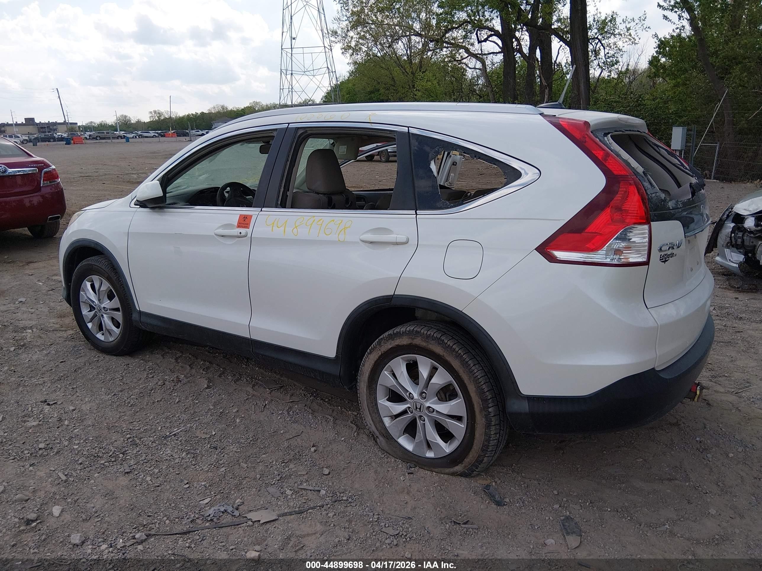 2014 Honda Cr-v Ex-l White vin: 5J6RM4H71EL108860
