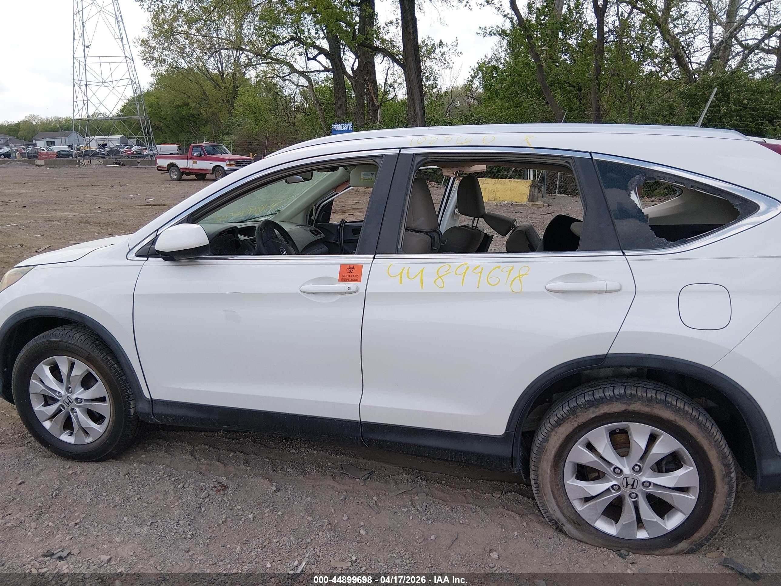 2014 Honda Cr-v Ex-l White vin: 5J6RM4H71EL108860