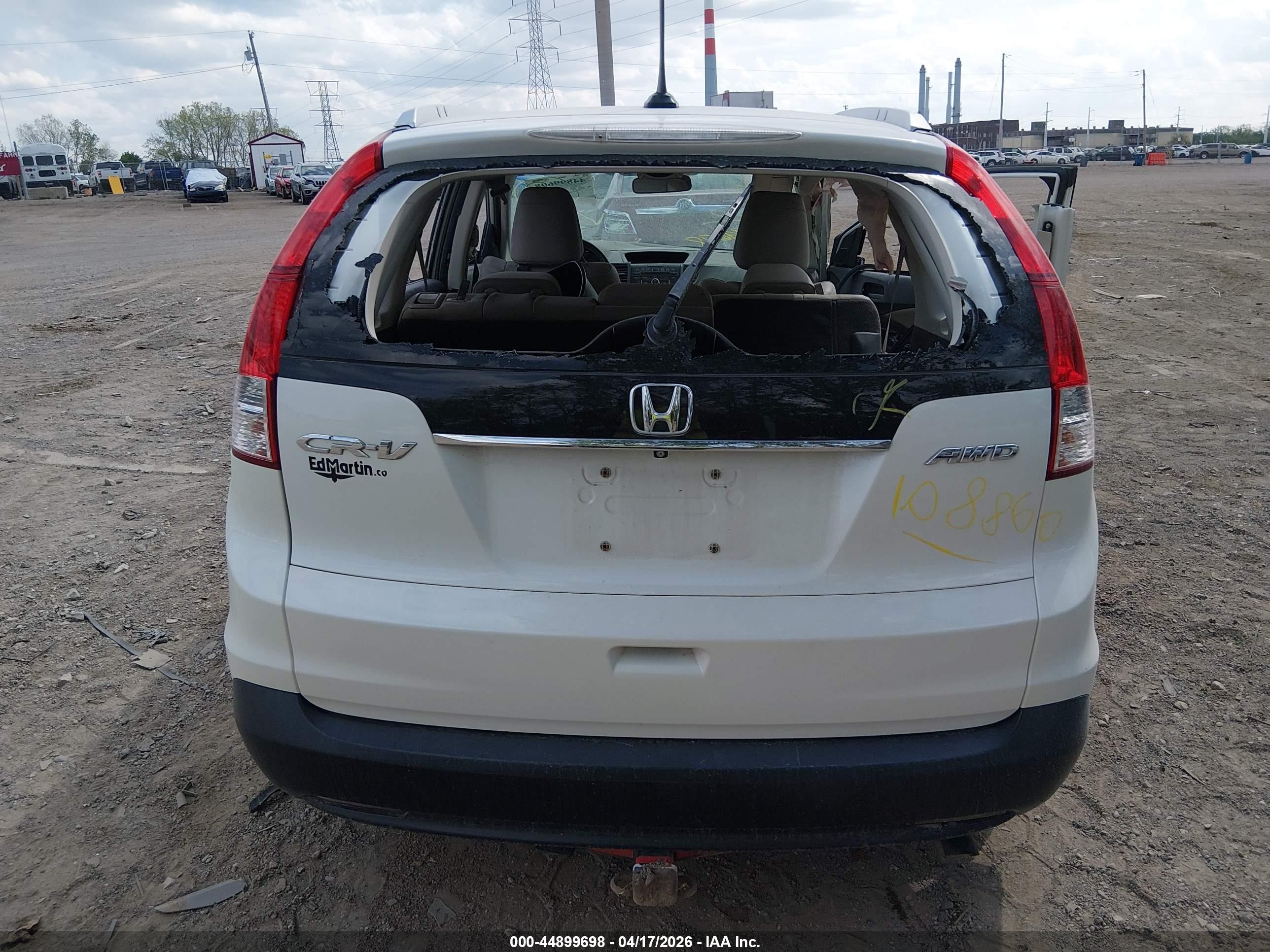 2014 Honda Cr-v Ex-l White vin: 5J6RM4H71EL108860