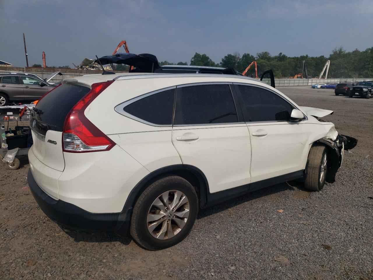2014 Honda Cr-v Exl White vin: 5J6RM4H71EL117803