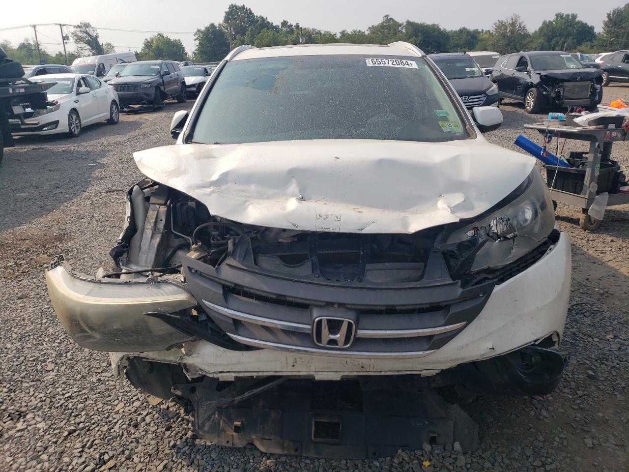 2014 Honda Cr-v Exl White vin: 5J6RM4H71EL117803