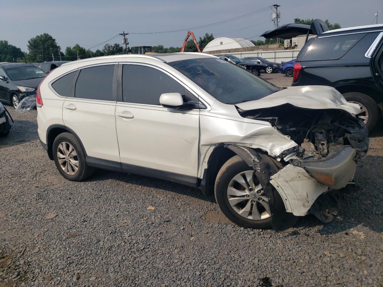 2014 Honda Cr-v Exl White vin: 5J6RM4H71EL117803