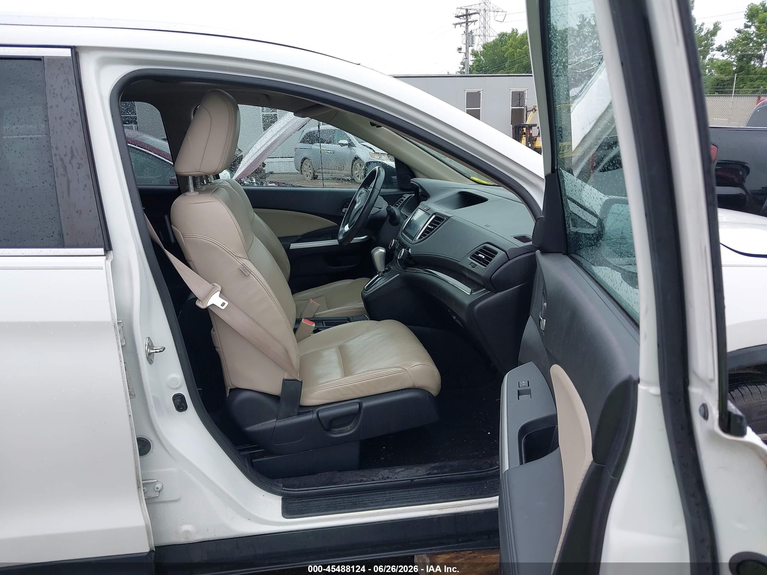 2015 Honda Cr-v Ex-l White vin: 5J6RM4H71FL012390