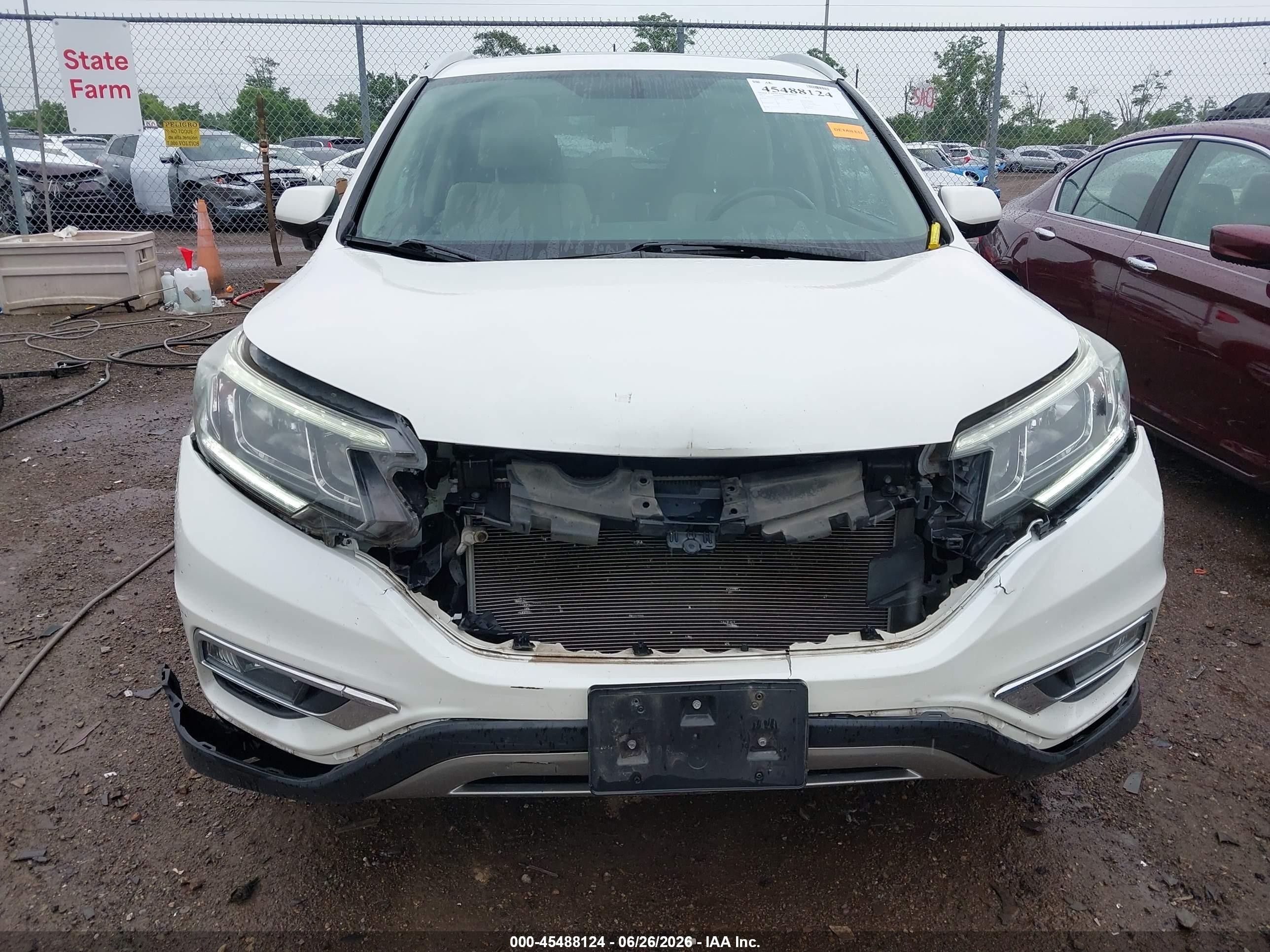 2015 Honda Cr-v Ex-l White vin: 5J6RM4H71FL012390