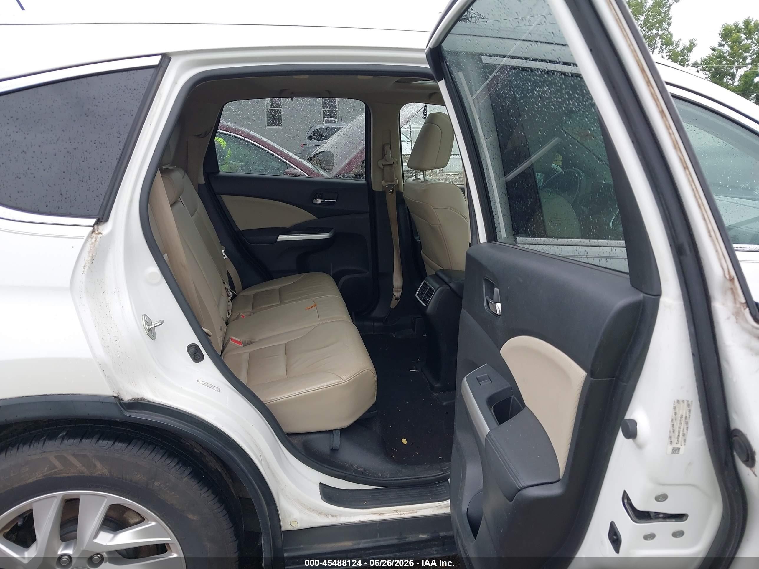 2015 Honda Cr-v Ex-l White vin: 5J6RM4H71FL012390