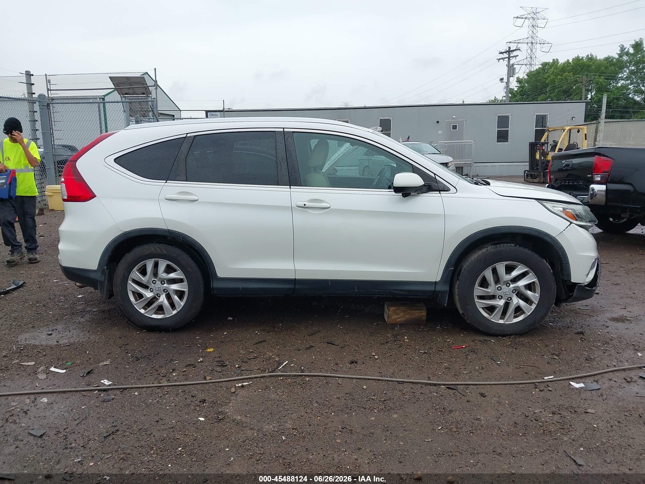 2015 Honda Cr-v Ex-l White vin: 5J6RM4H71FL012390