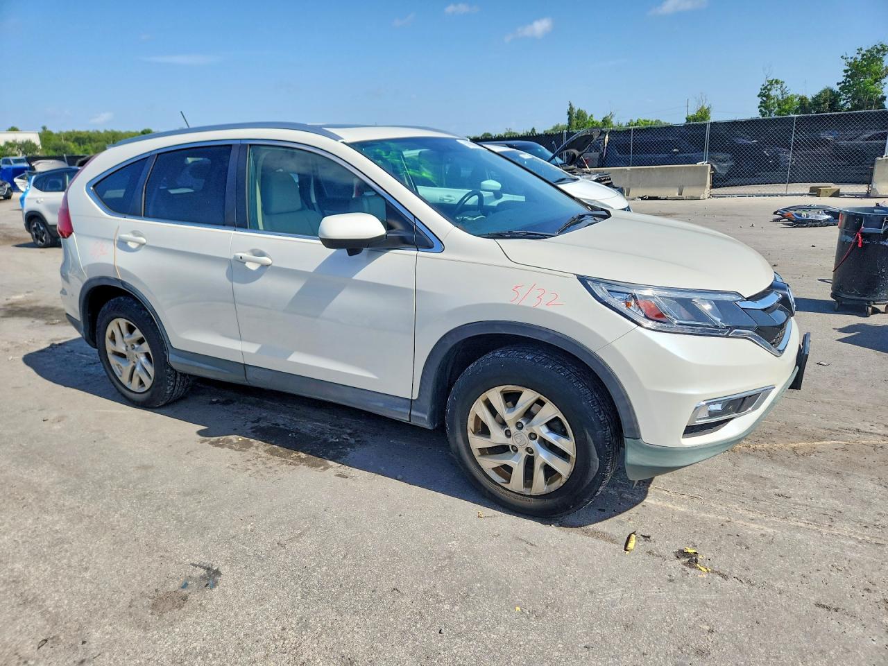 2015 Honda Cr-v Exl White vin: 5J6RM4H71FL057684