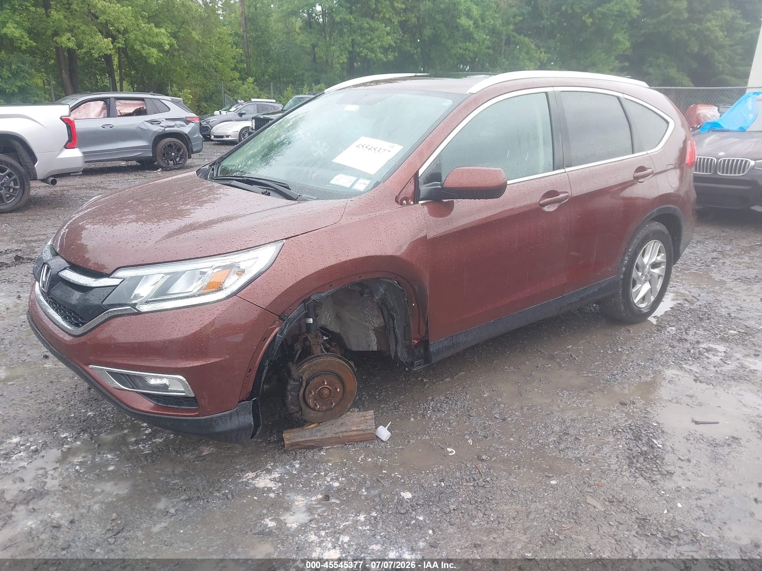 2015 Honda Cr-v Ex-l Maroon vin: 5J6RM4H71FL114854